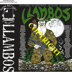 Platoon Items (2nd generation print) ALPHA 1st 22nd LLAMBOS 2nd PLATOON DEC 2023