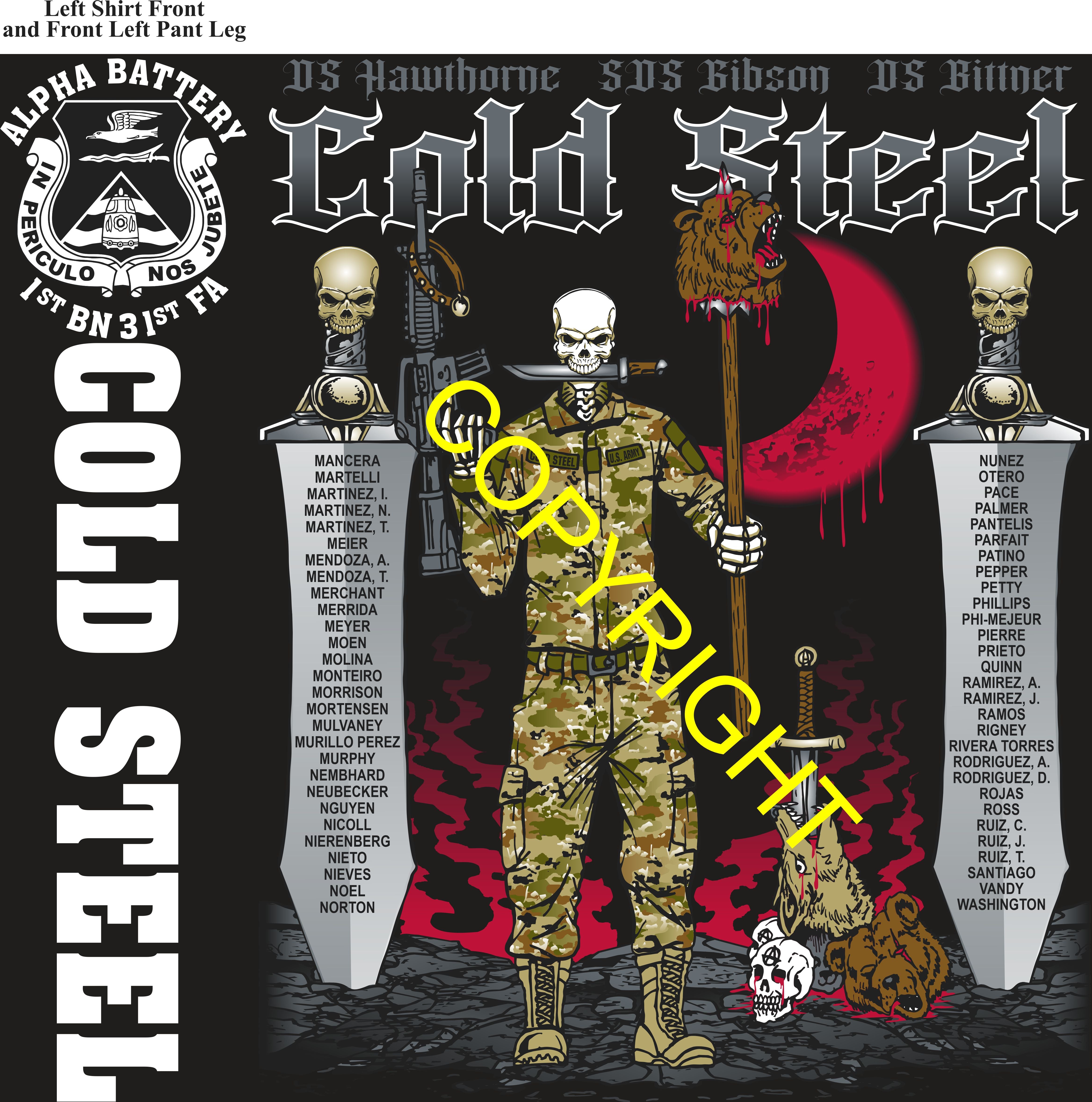 Platoon Items (direct-to-garment print) ALPHA 1st 31st COLD STEEL 3rd PLATOON OCT 2025 GRADUATED 10-10-2025