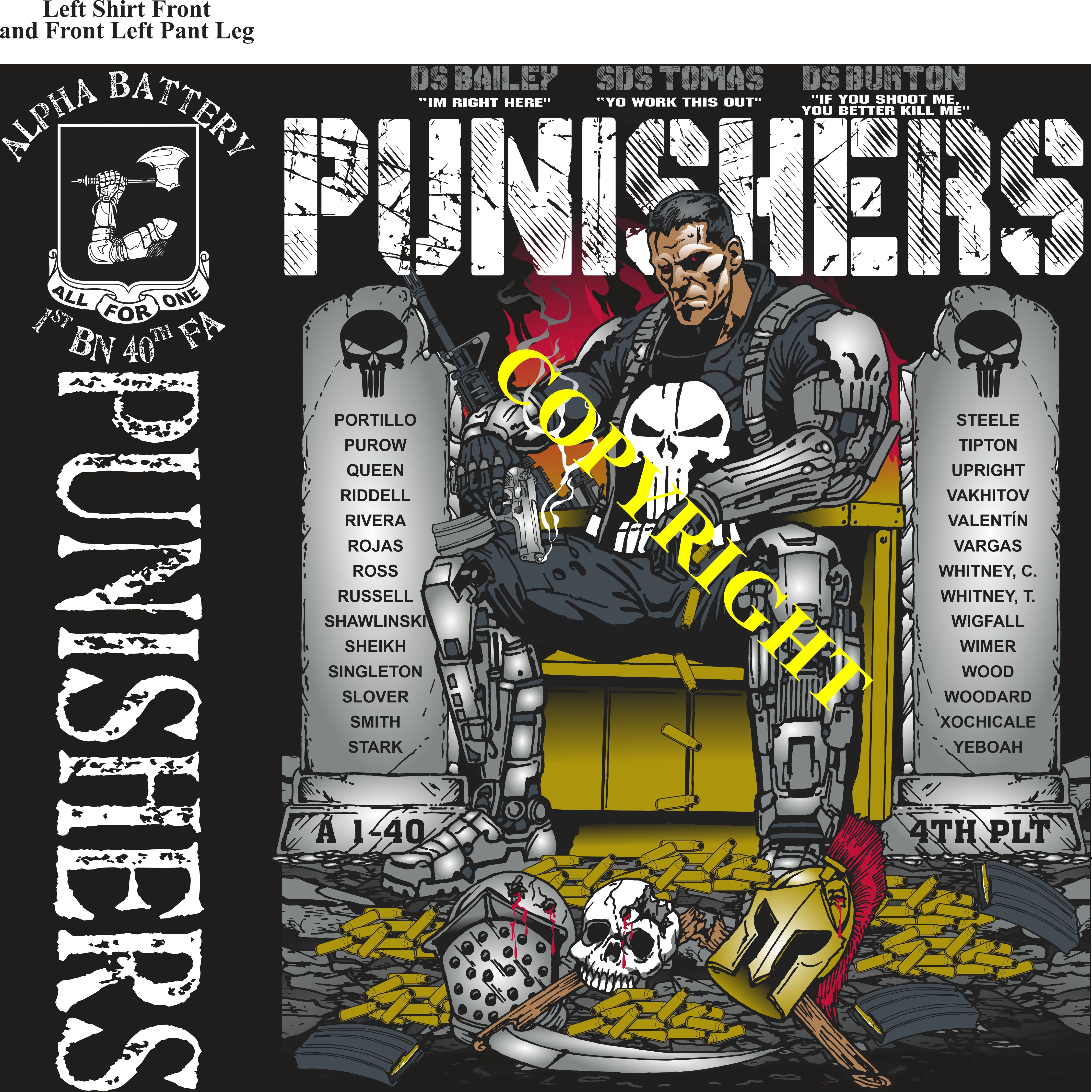 Platoon Items (2nd generation print) ALPHA 1st 40th PUNISHERS 4th PLATOON FEB 2024
