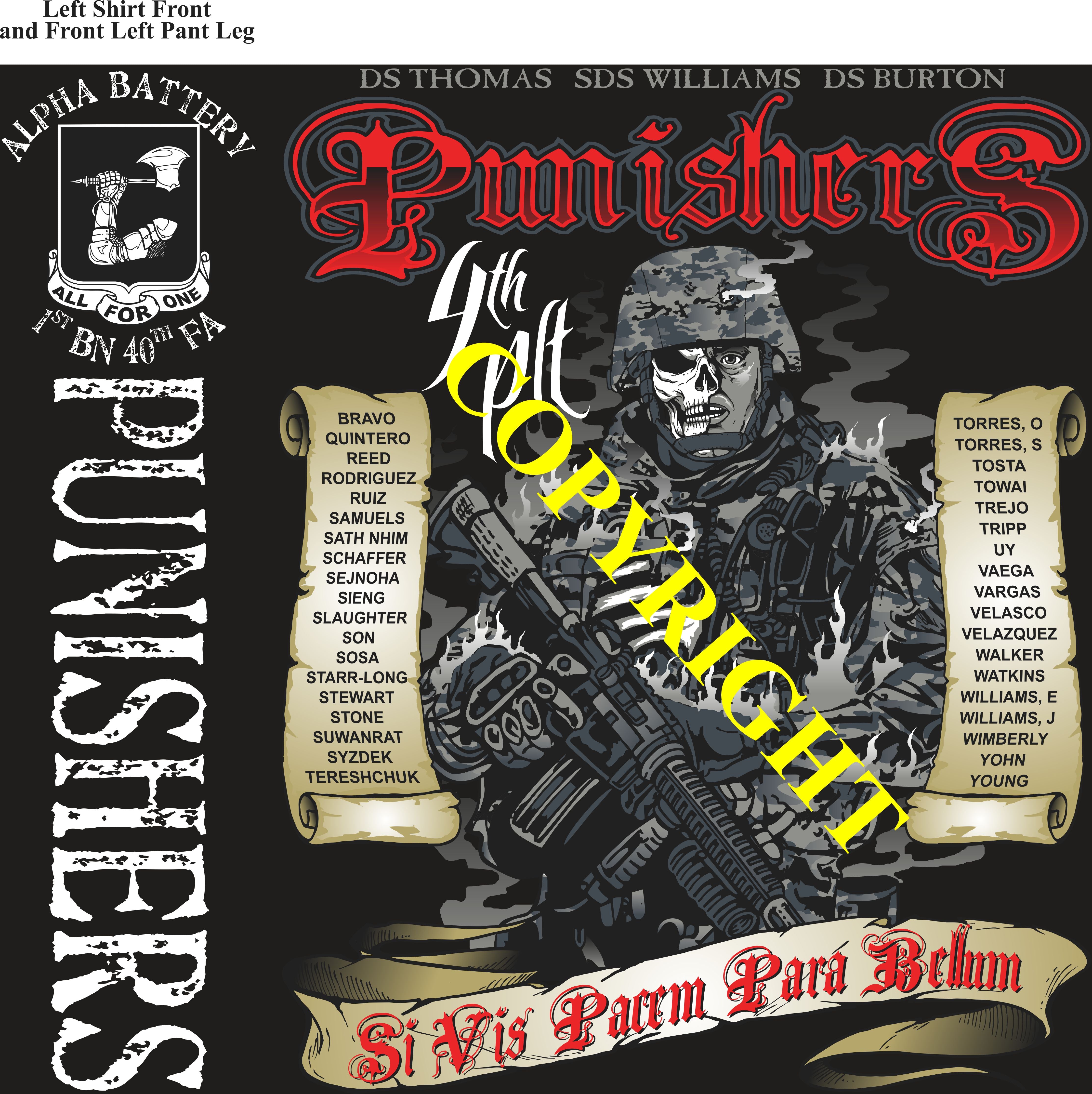 Platoon Items (2nd generation print) ALPHA 1st 40th PUNISHERS 4th PLATOON OCT 2023