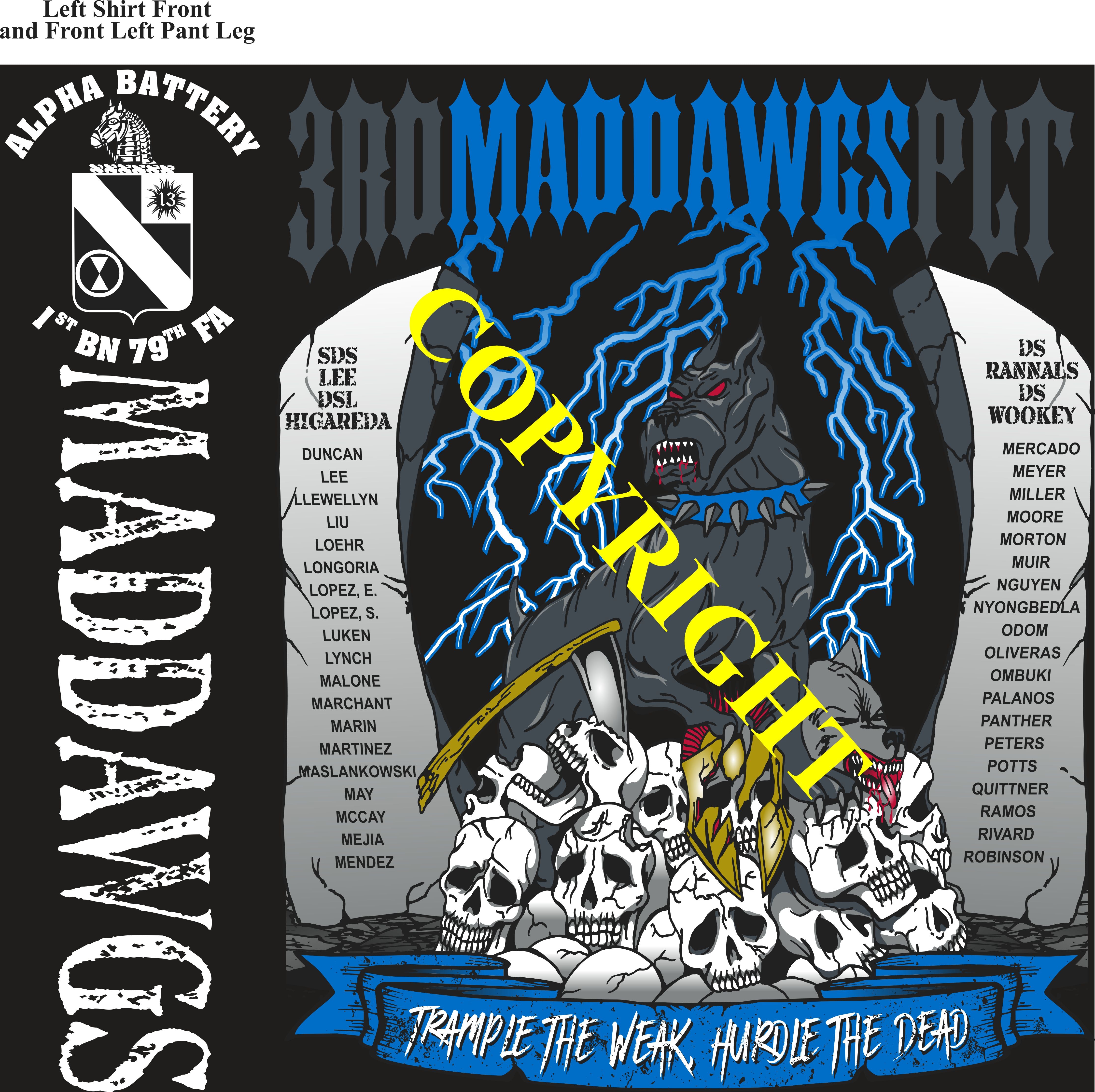 Platoon Items (2nd generation print) ALPHA 1st 79th MADDAWGS 3rd PLATOON OCT 2023