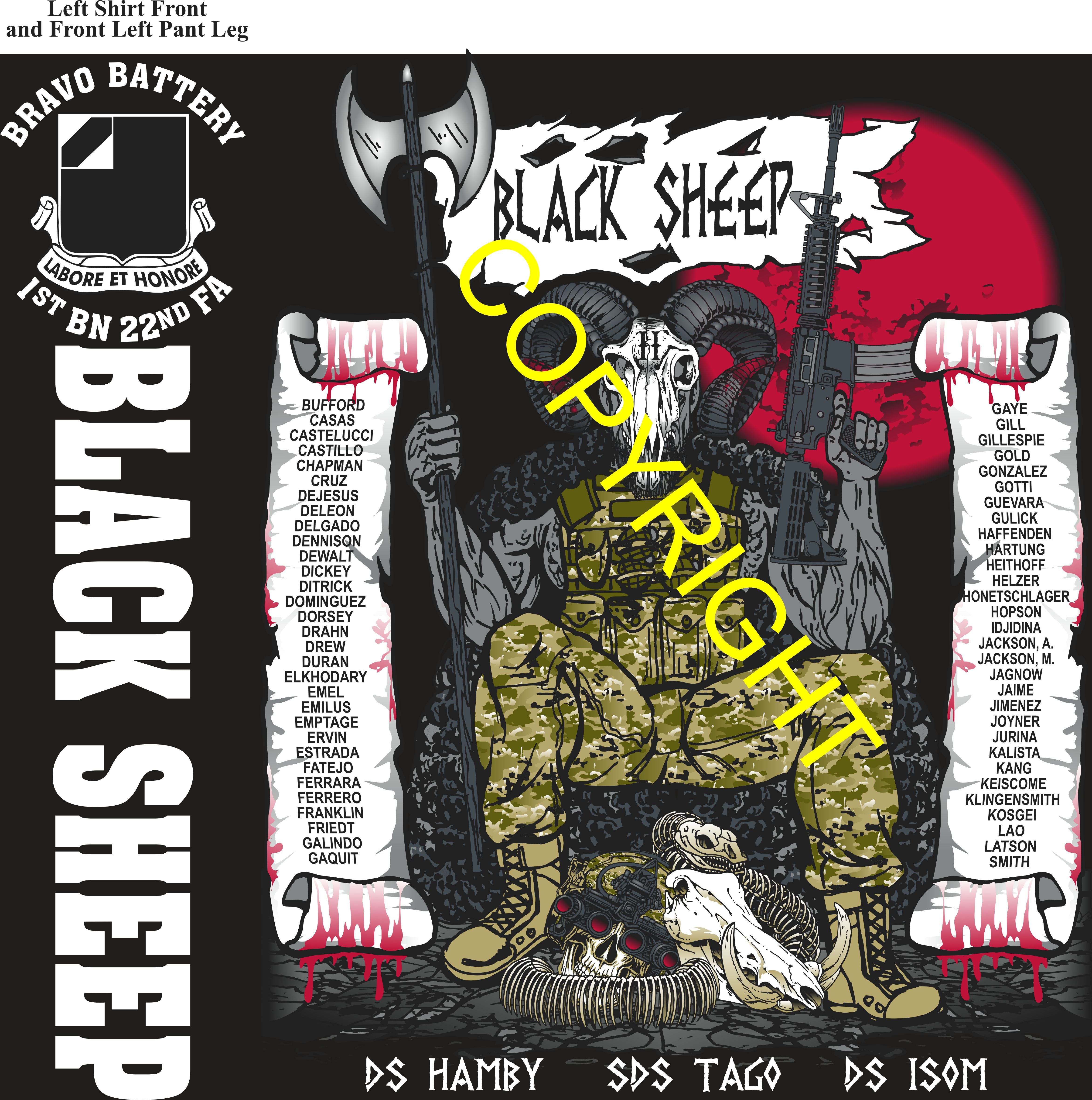 Platoon Items (direct-to-garment print) BRAVO 1st 22nd BLACK SHEEP 2nd PLATOON OCT 2025 GRADUATED 10-17-2025