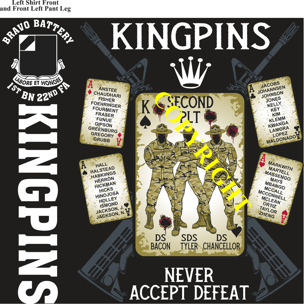 Platoon Items (2nd generation print) BRAVO 1st 22nd KING PINS 2nd PLATOON APR 2024