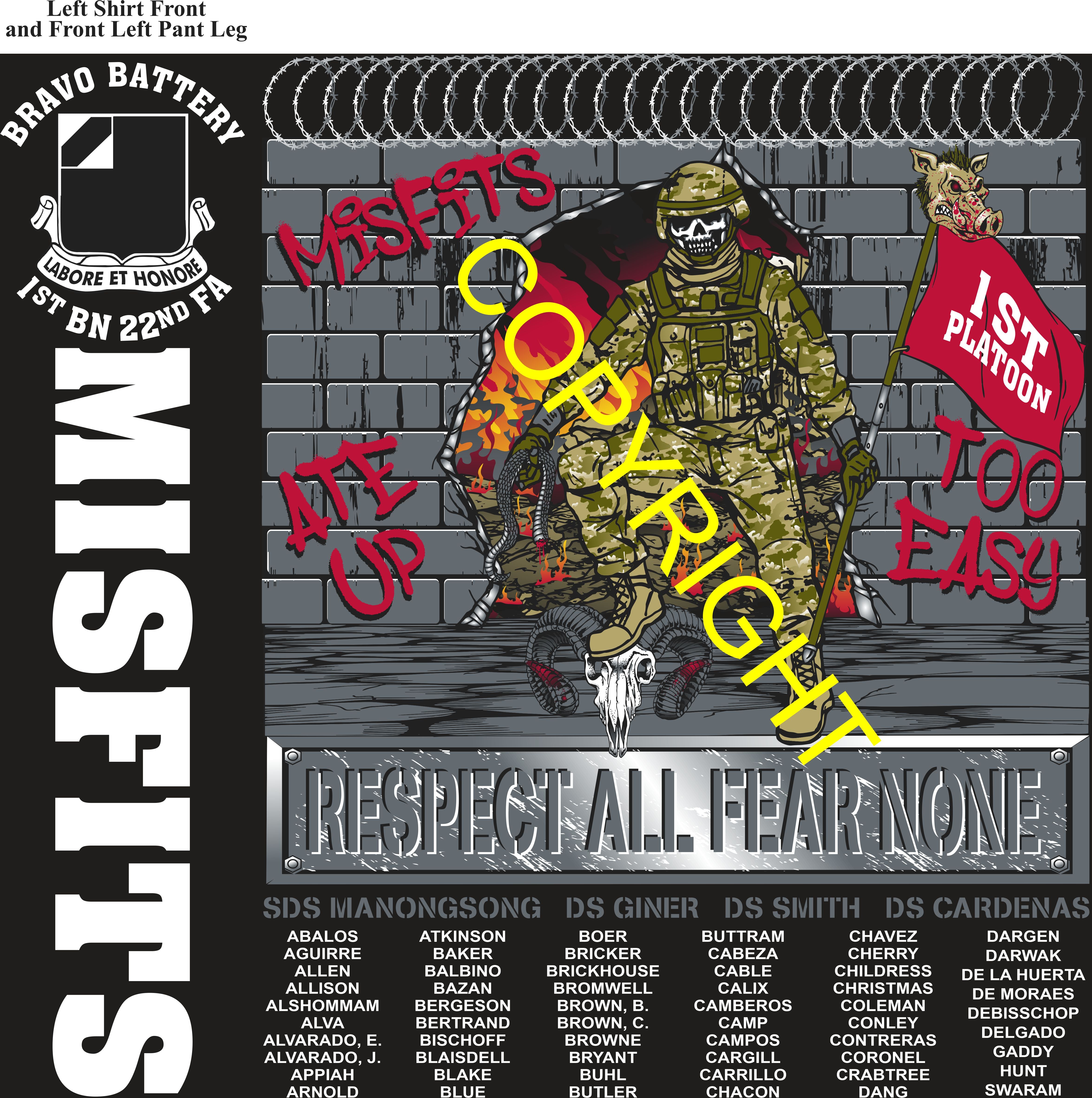 Platoon Items (direct-to-garment print) BRAVO 1st 22nd MISFITS 1st PLATOON OCT 2025 GRADUATED 10-17-2025