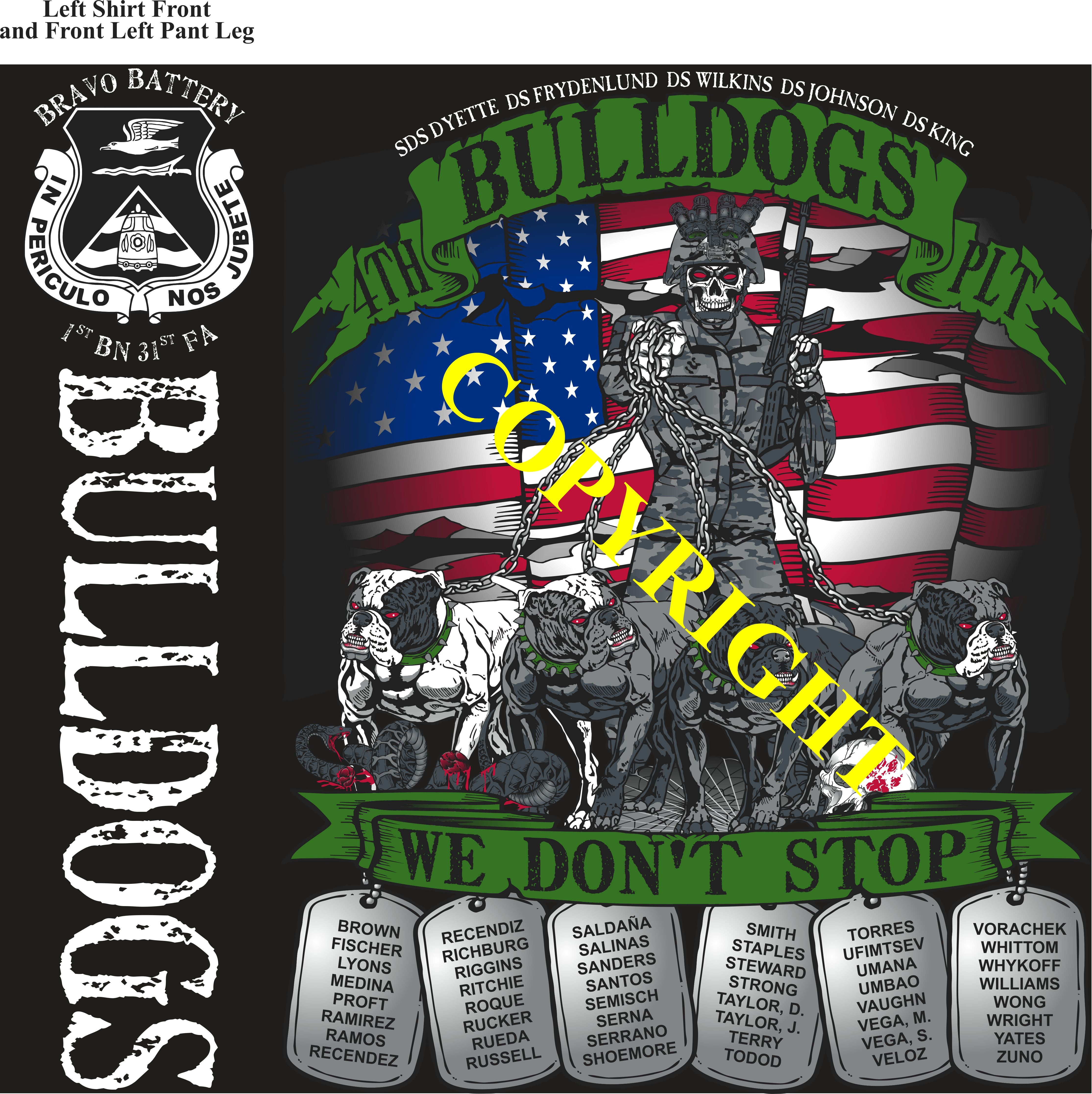 Platoon Items (2nd generation print) BRAVO 1st 31st BULLDOGS 4th PLATOON OCT 2023
