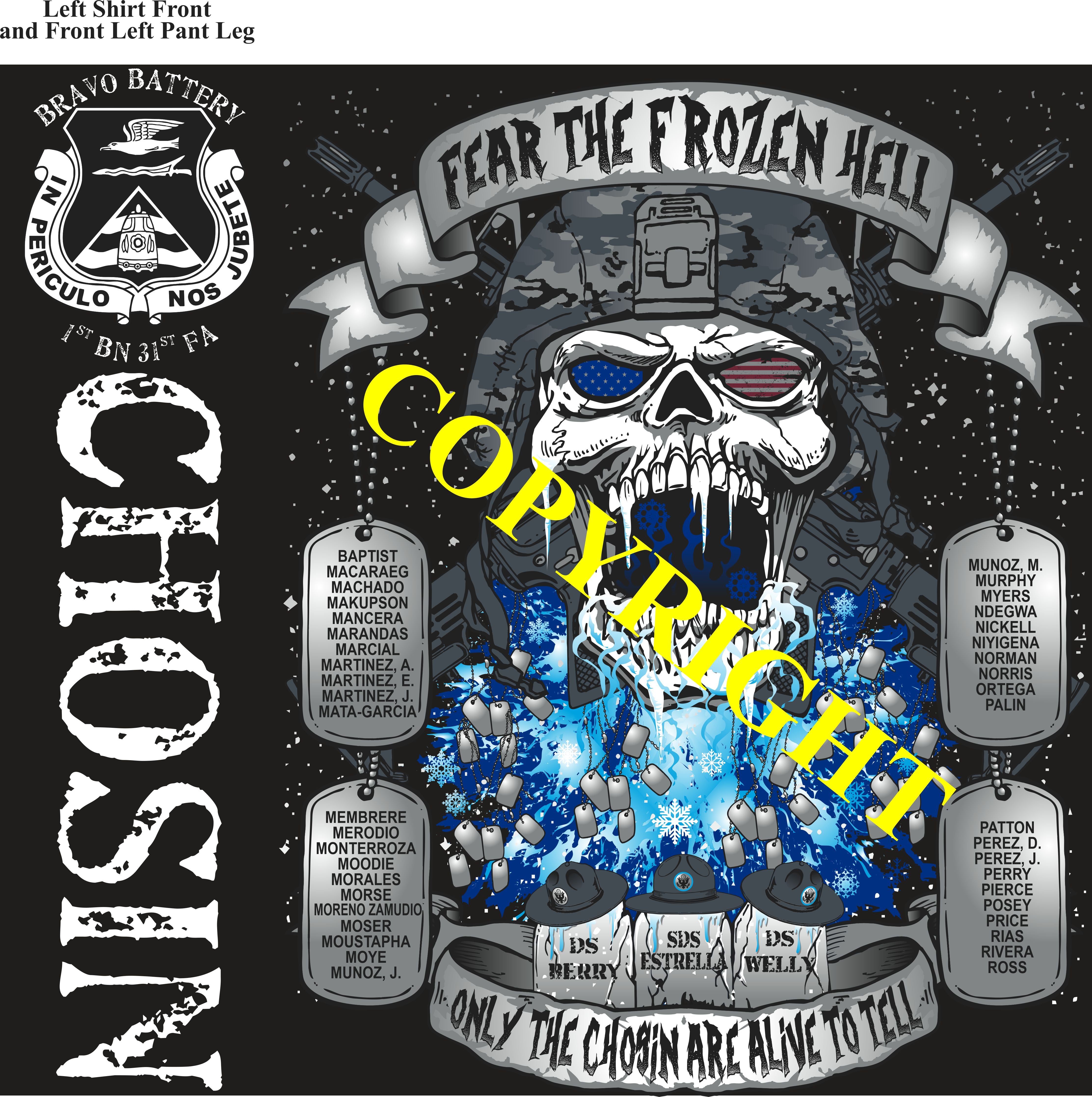 Platoon Items (2nd generation print) BRAVO 1st 31st CHOSIN 3rd PLATOON JULY 2023