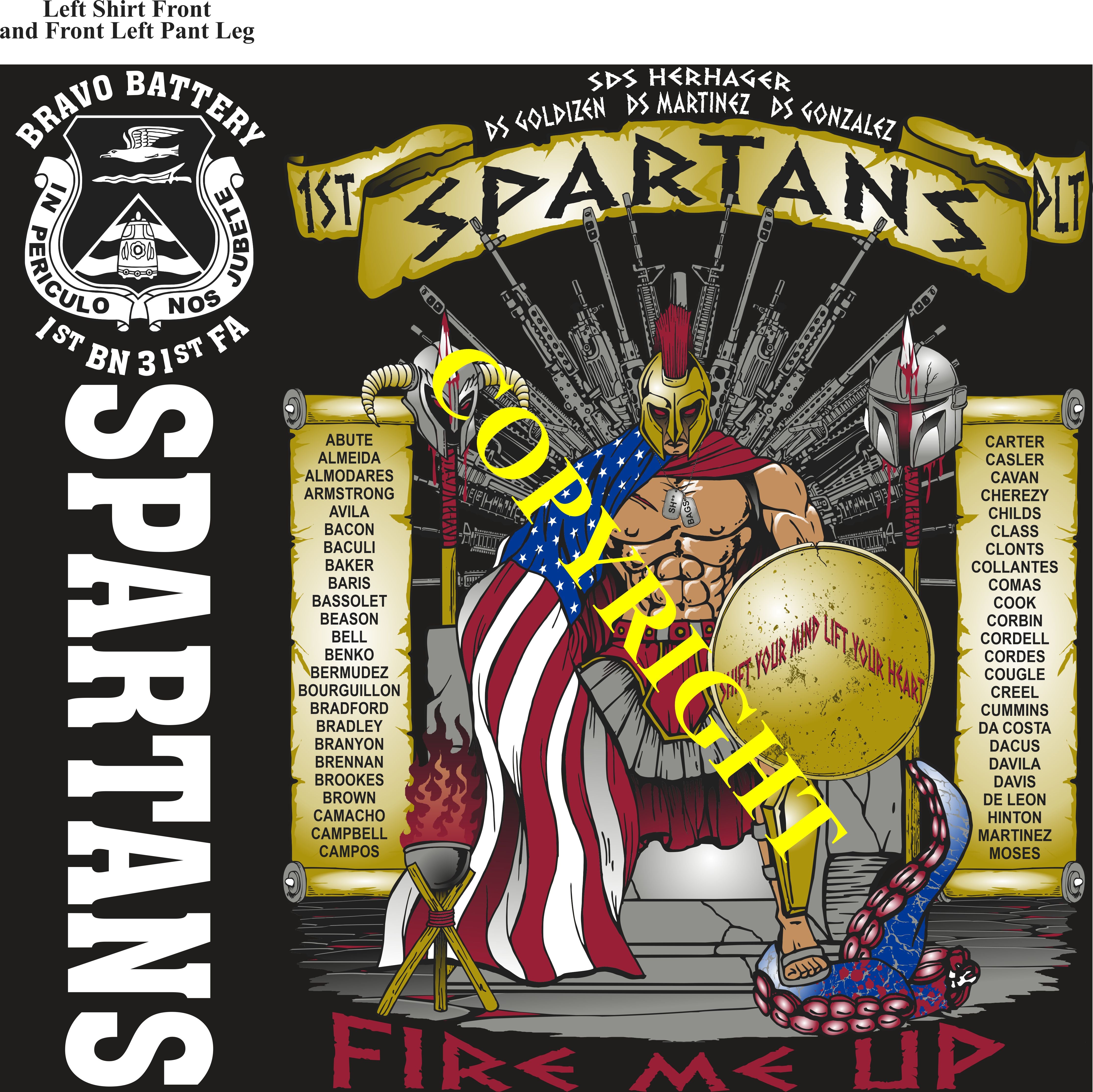Platoon Items (2nd generation print) BRAVO 1st 31st SPARTANS 1st PLATOON APR 2024