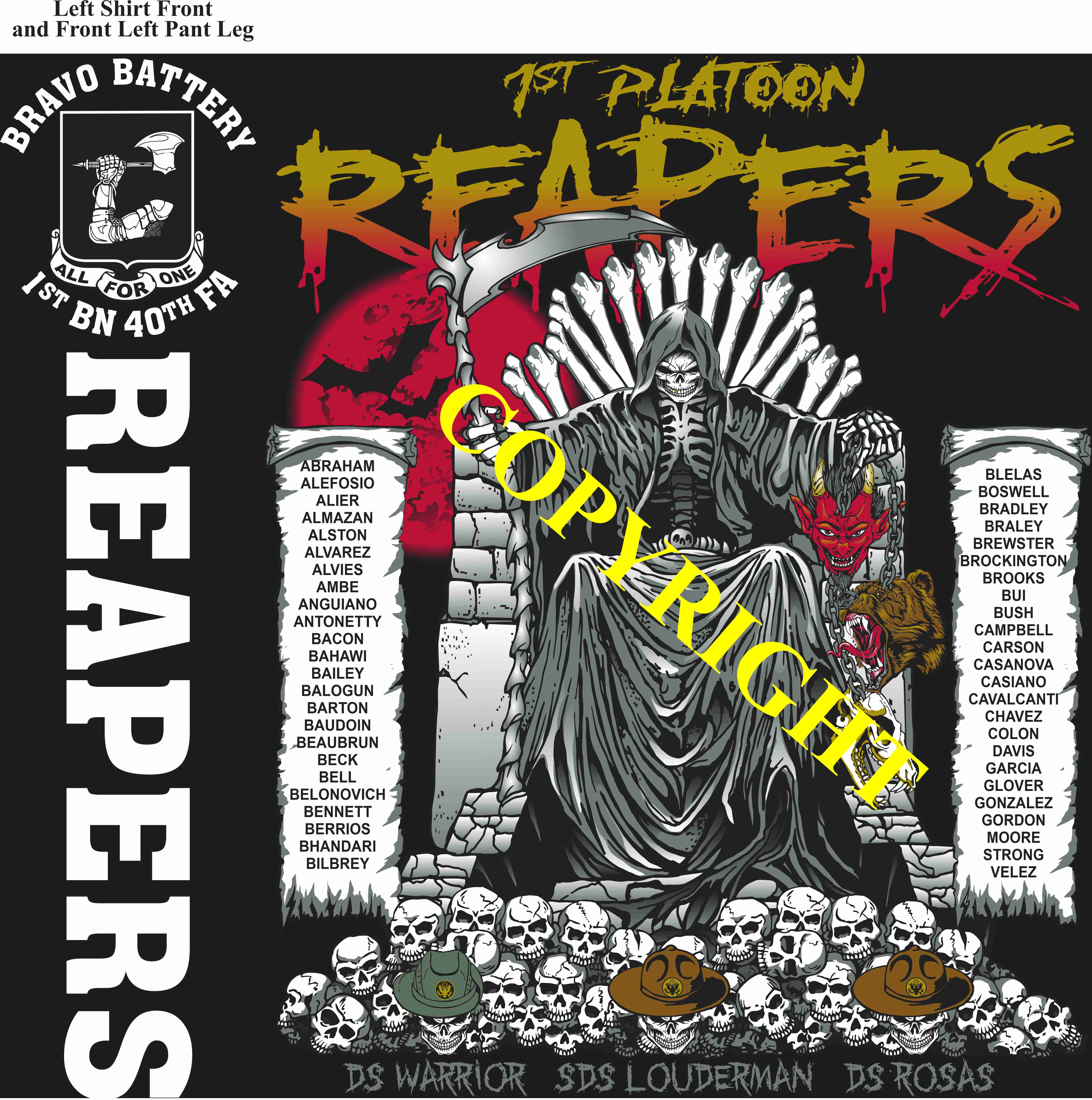 Platoon Items (direct-to-garment print) BRAVO 1st 40th REAPERS 1st PLATOON MAR 2025 GRADUATED 3-21-2025