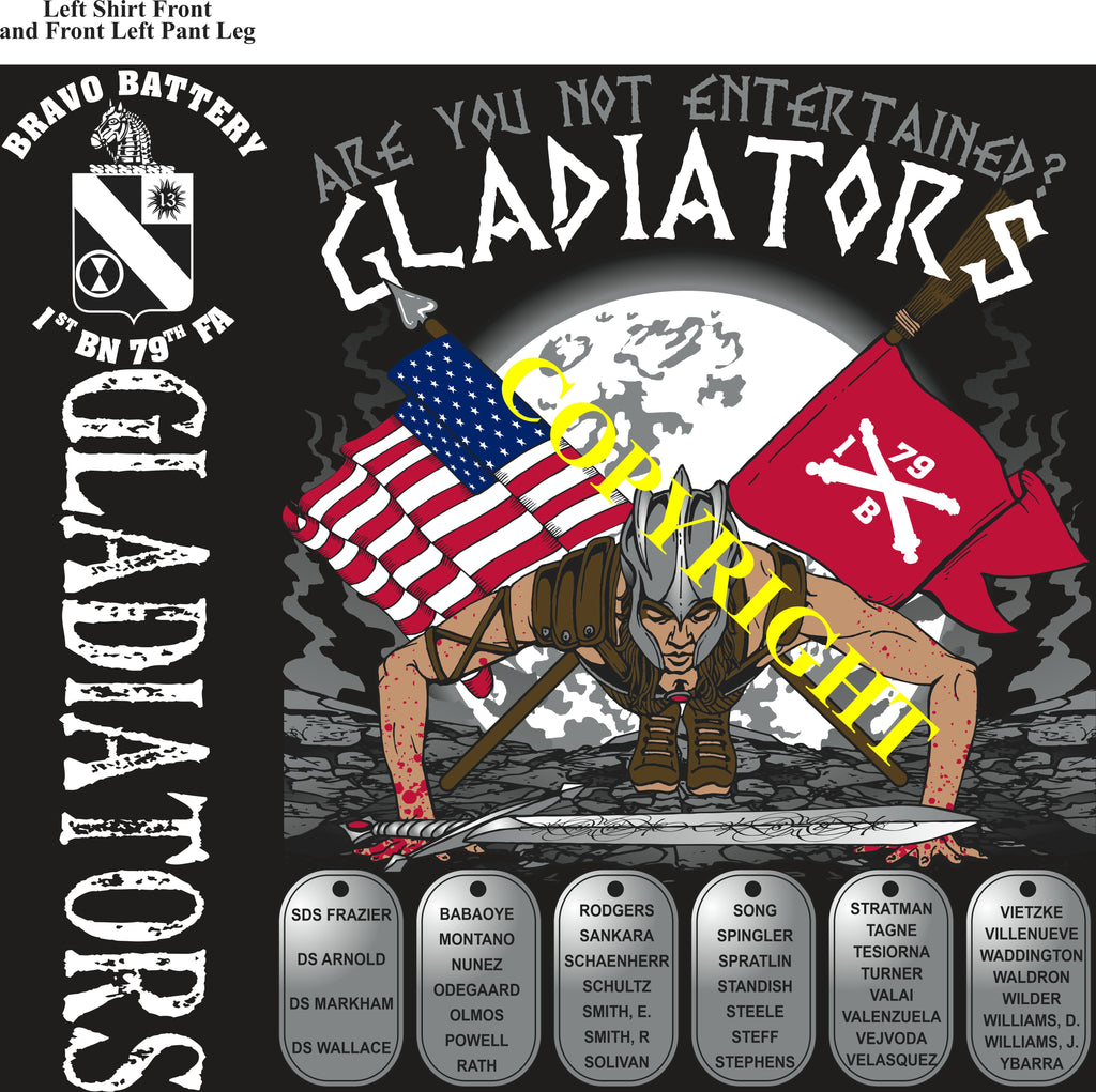 Platoon Items (2nd generation print) BRAVO 1st 79th GLADIATORS 4th PLATOON FEB 2024