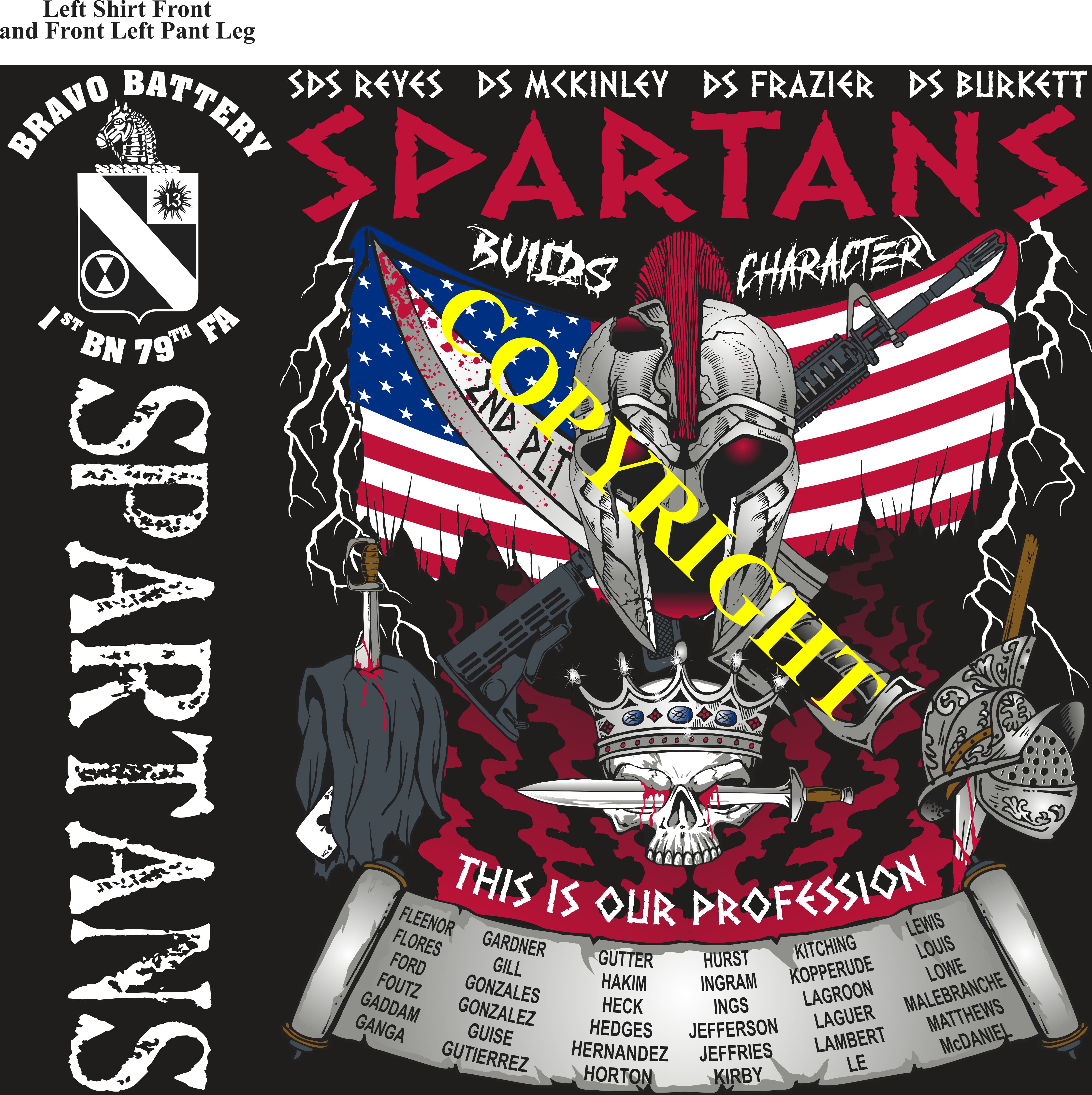 Platoon Items (2nd generation print) BRAVO 1st 79th SPARTANS 2nd PLATOON JULY 2023