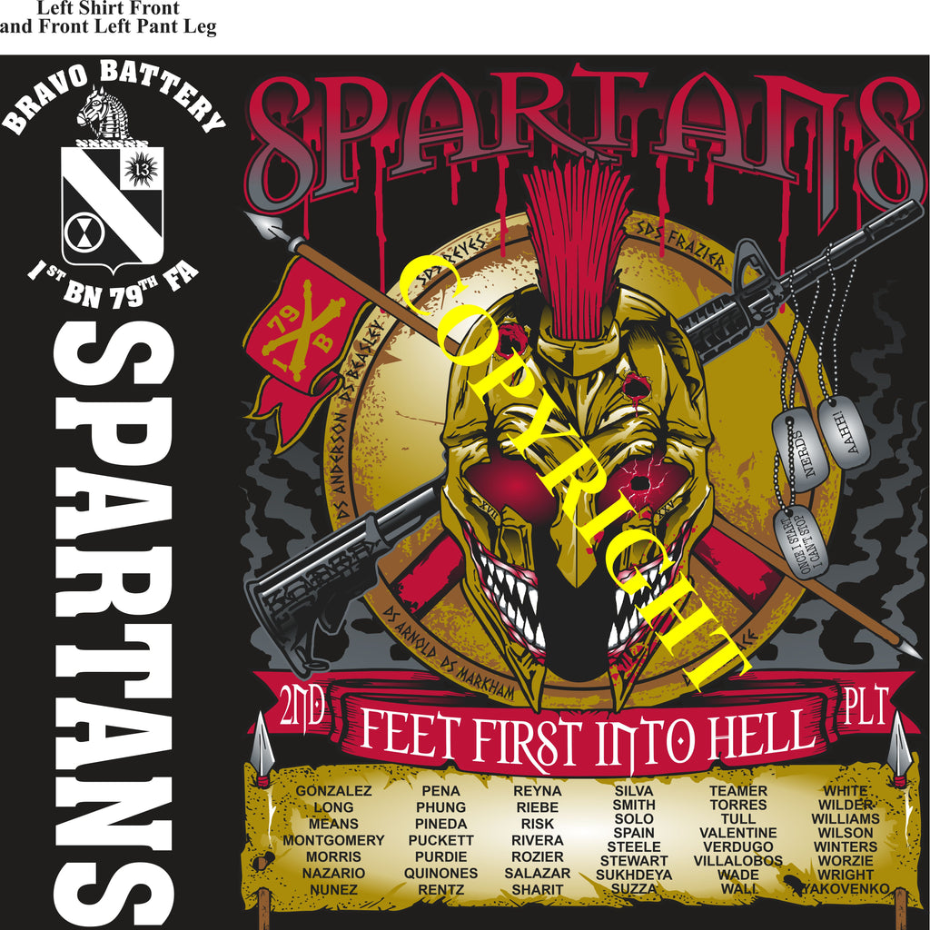Platoon Items (direct-to-garment print) BRAVO 1st 79th SPARTANS 2nd PLATOON MAY 2024