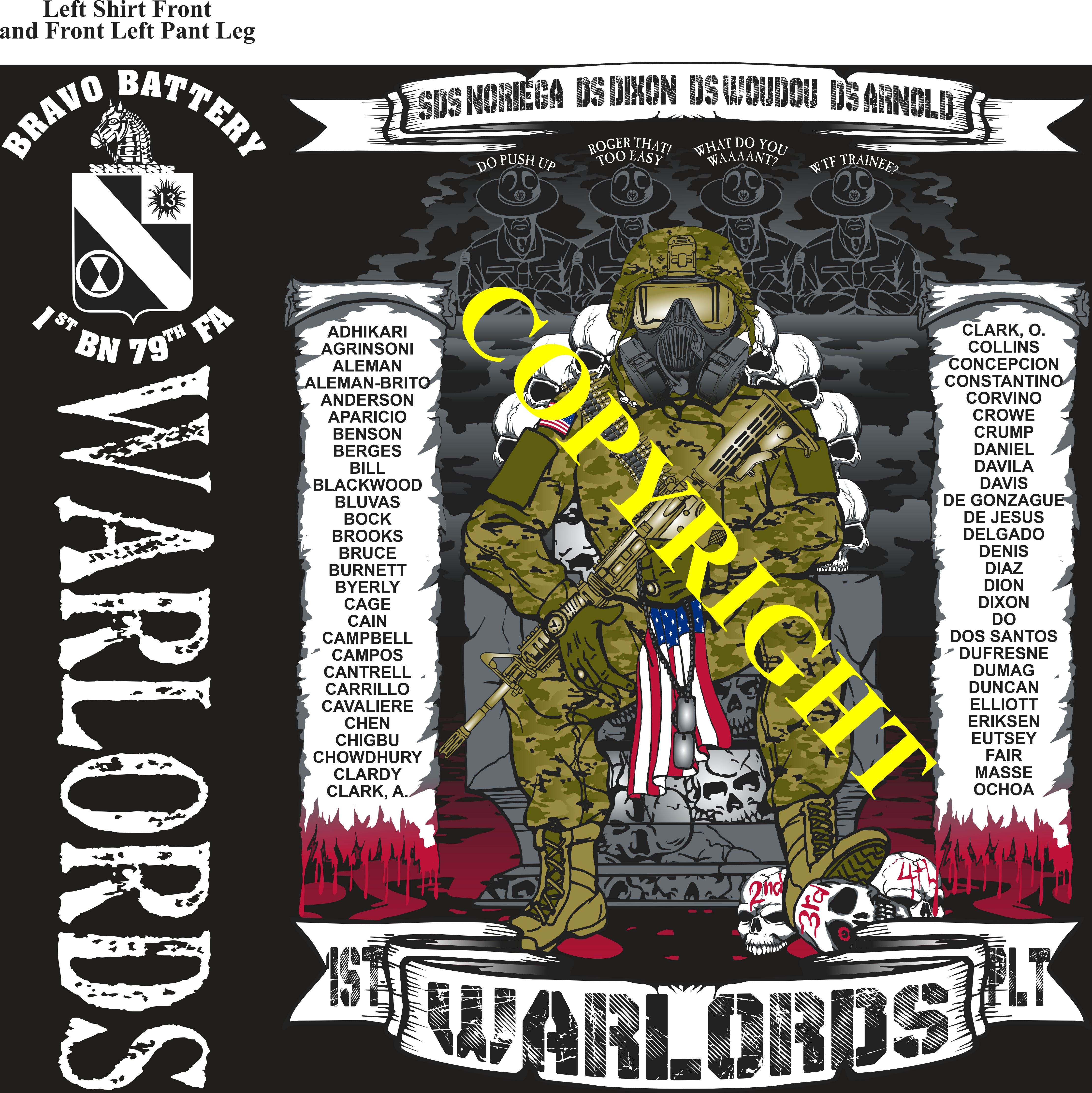 Platoon Items (2nd generation print) BRAVO 1st 79th WARLORDS 1st PLATOON OCT 2023
