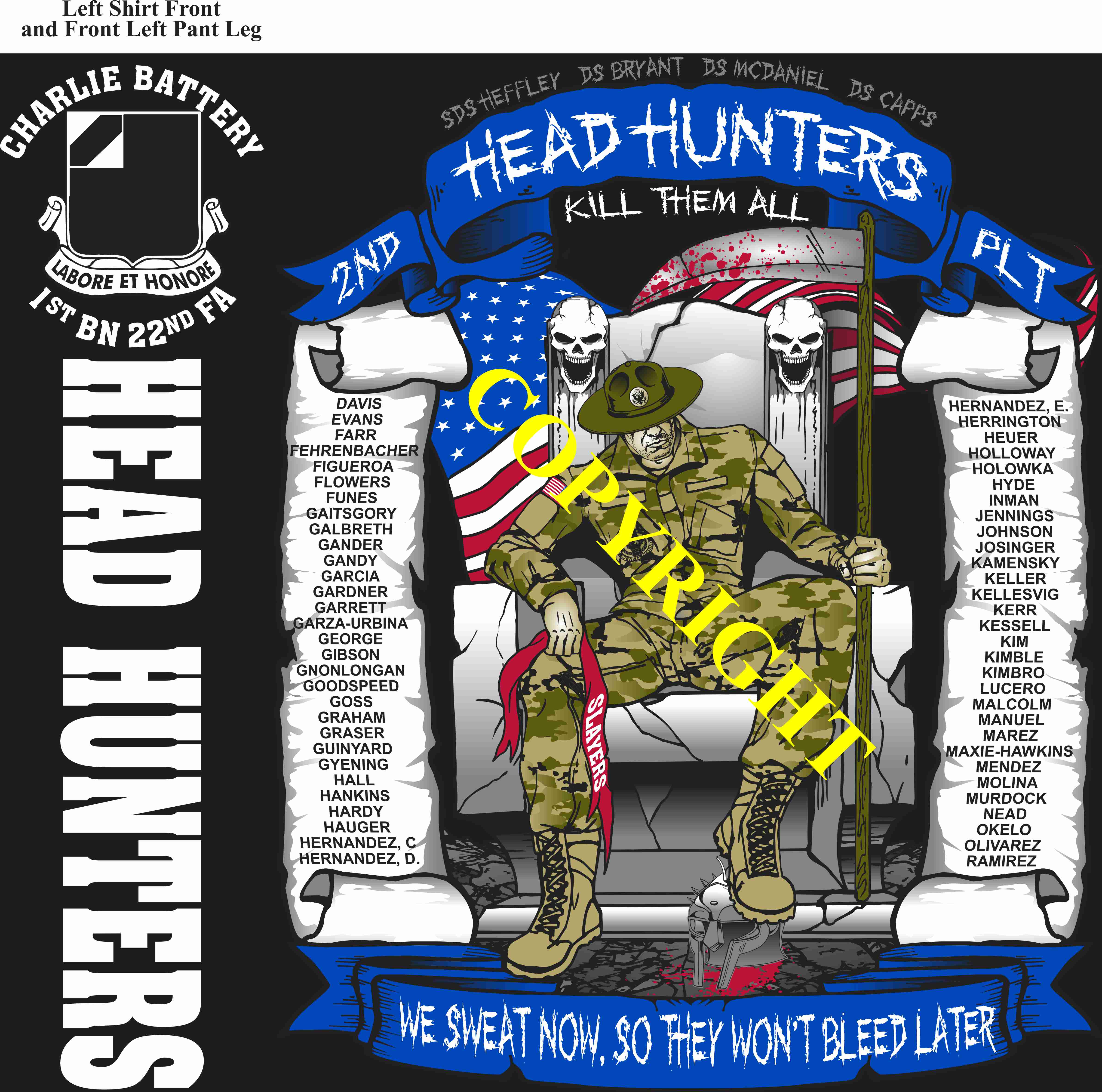 Platoon Items (direct-to-garment print) CHARLIE 1st 22nd HEAD HUNTERS 2nd PLATOON MAR 2025 GRADUATED 3-14-2025