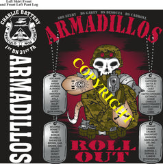 Platoon Items (direct-to-garment print) CHARLIE 1st 31st ARMADILLOS 1st PLATOON DEC 2024