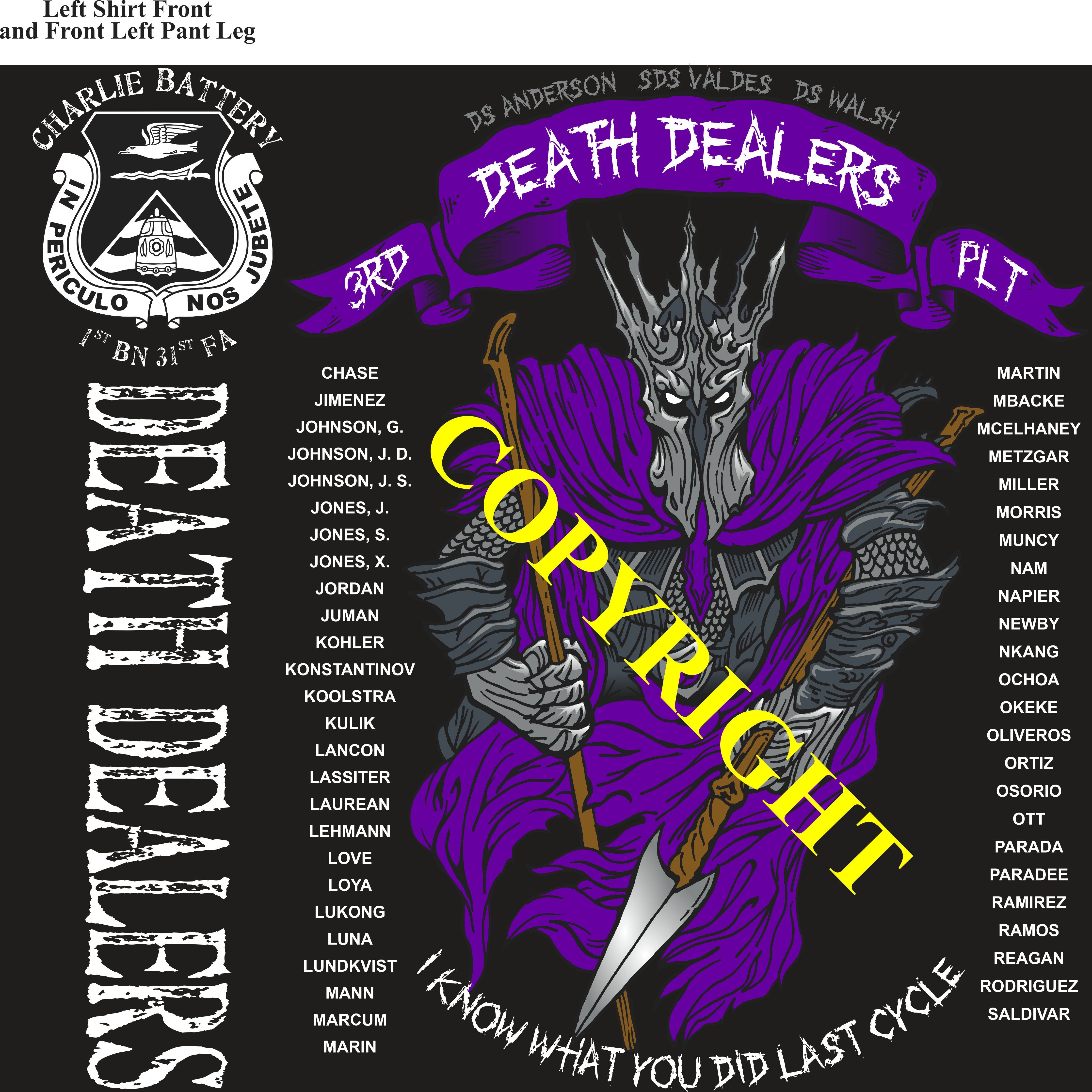 Platoon Items (2nd generation print) CHARLIE 1st 31st DEATH DEALERS 3rd PLATOON DEC 2023