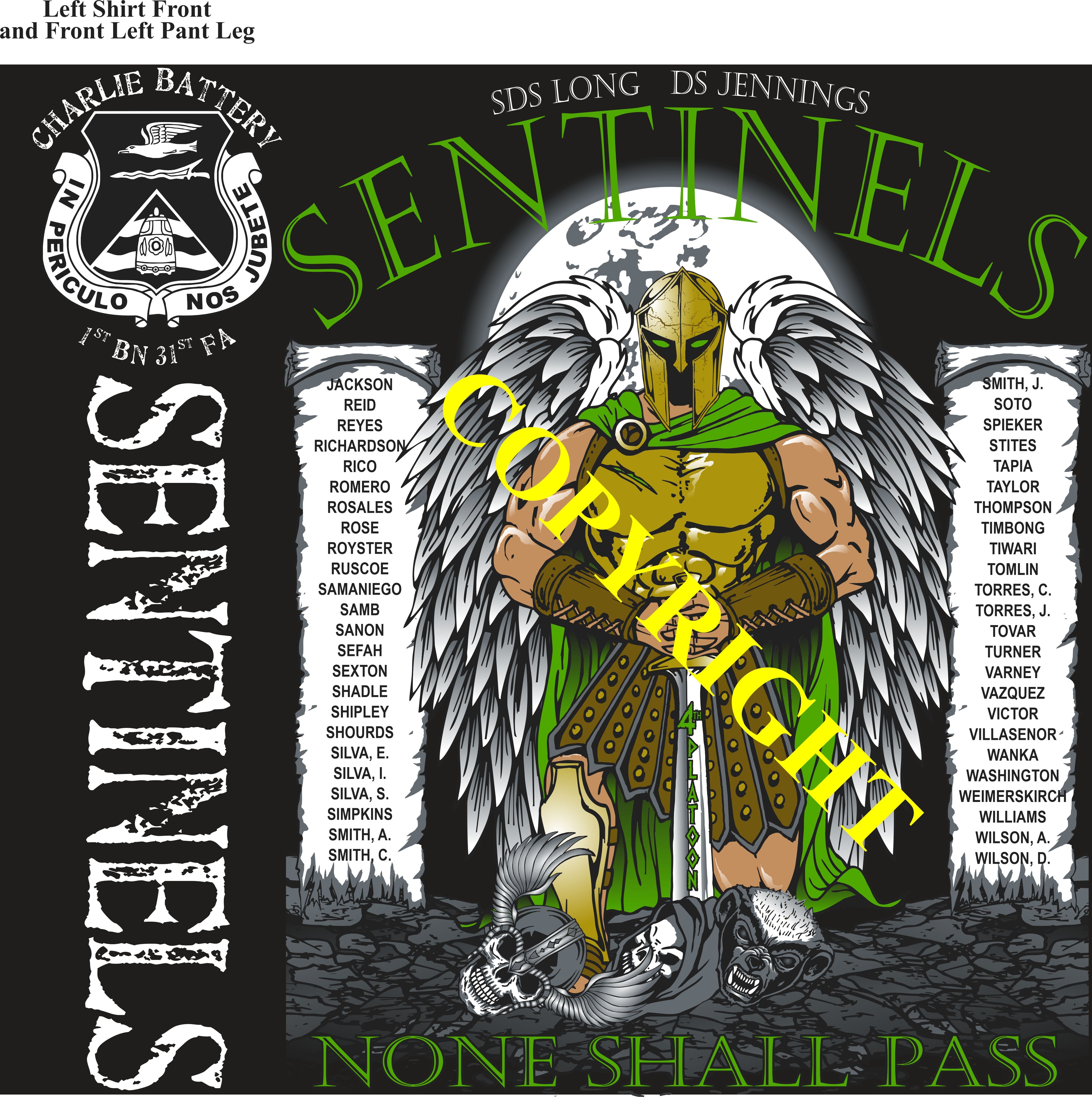 Platoon Items (2nd generation print) CHARLIE 1st 31st SENTINELS 4th PLATOON DEC 2023