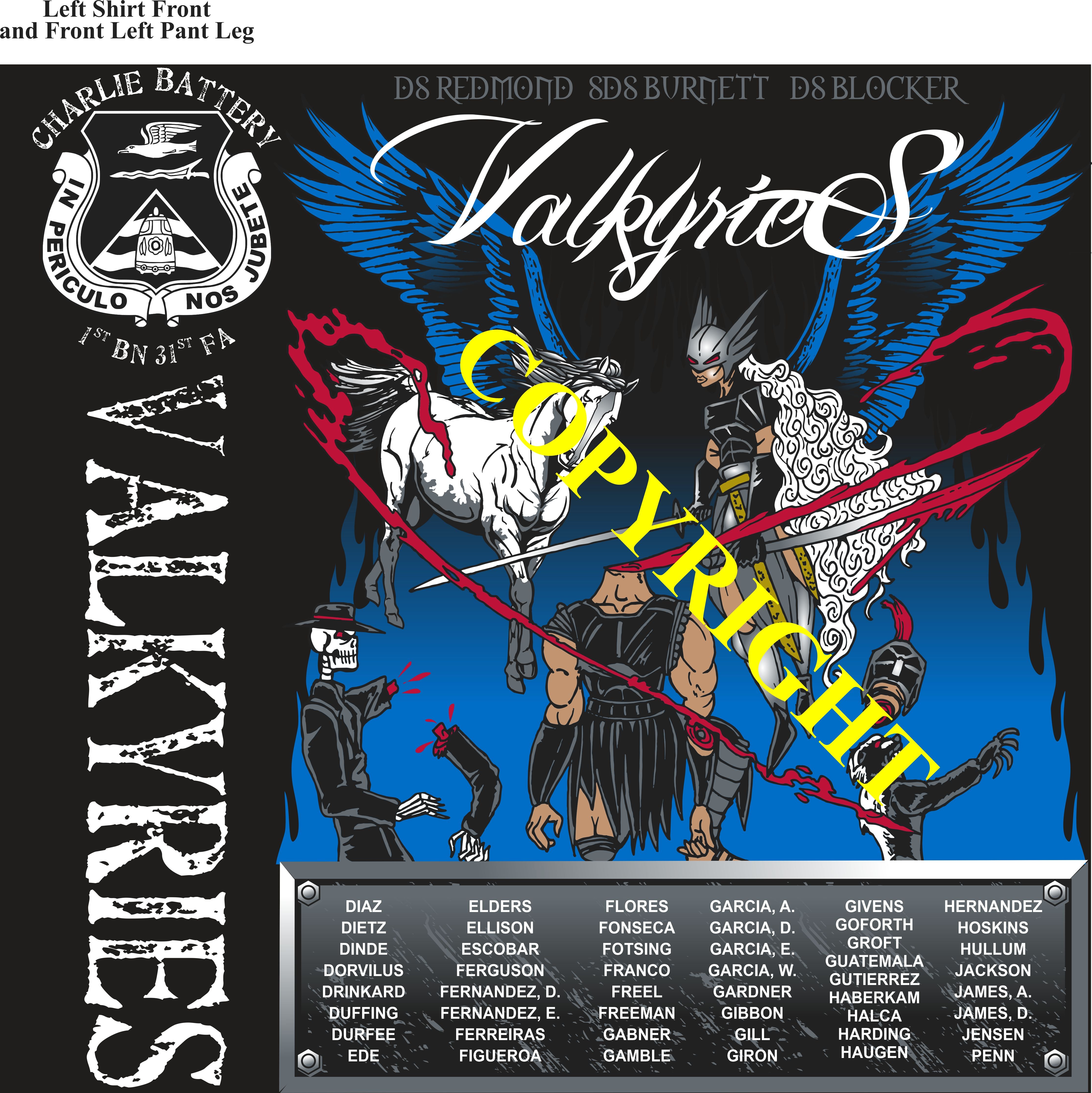 Platoon Items (2nd generation print) CHARLIE 1st 31st VALKYRIES 2nd PLATOON DEC 2023