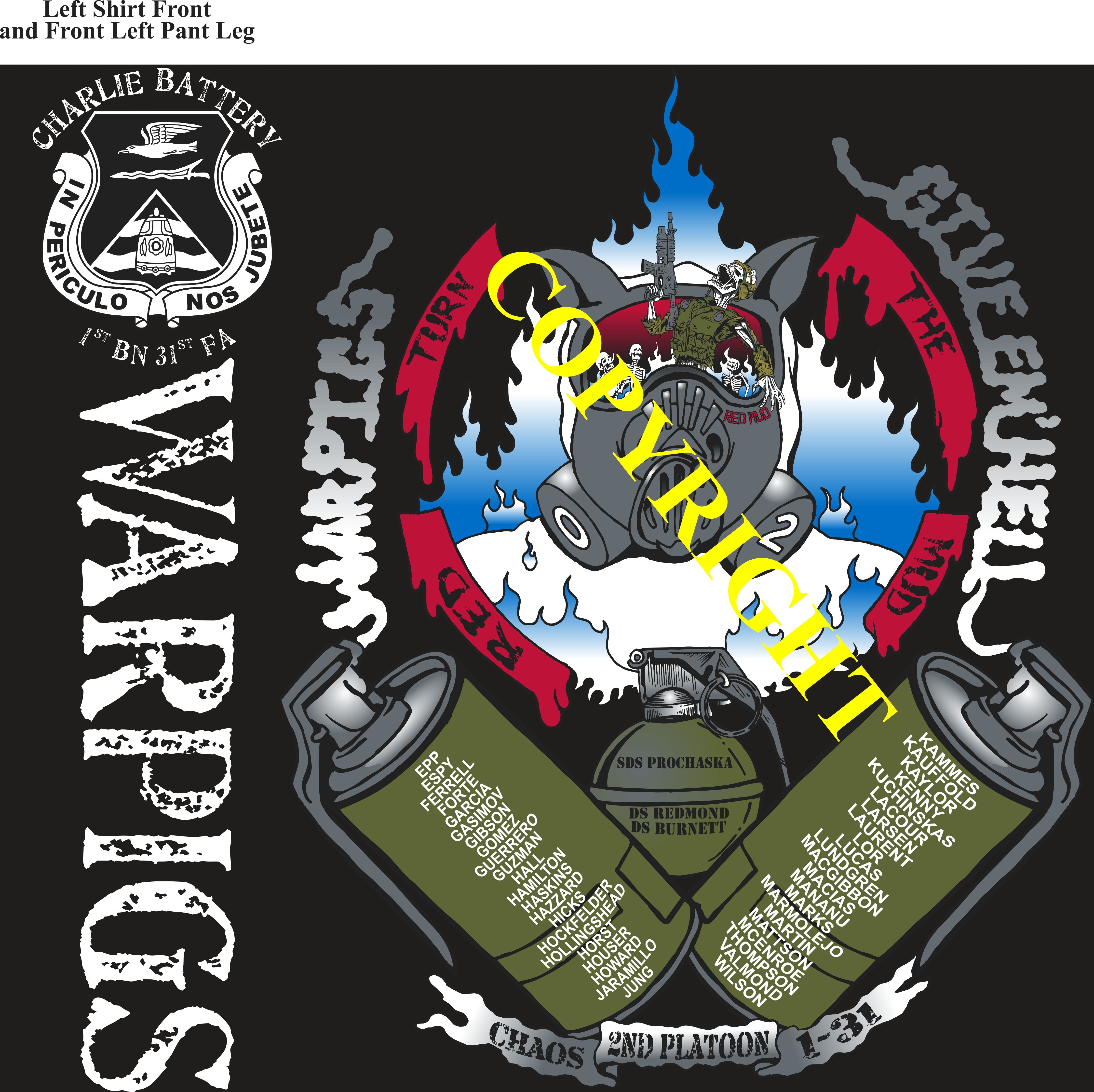 Platoon Items (2nd generation print) CHARLIE 1st 31st WARPIGS 2nd PLATOON SEPT 2023