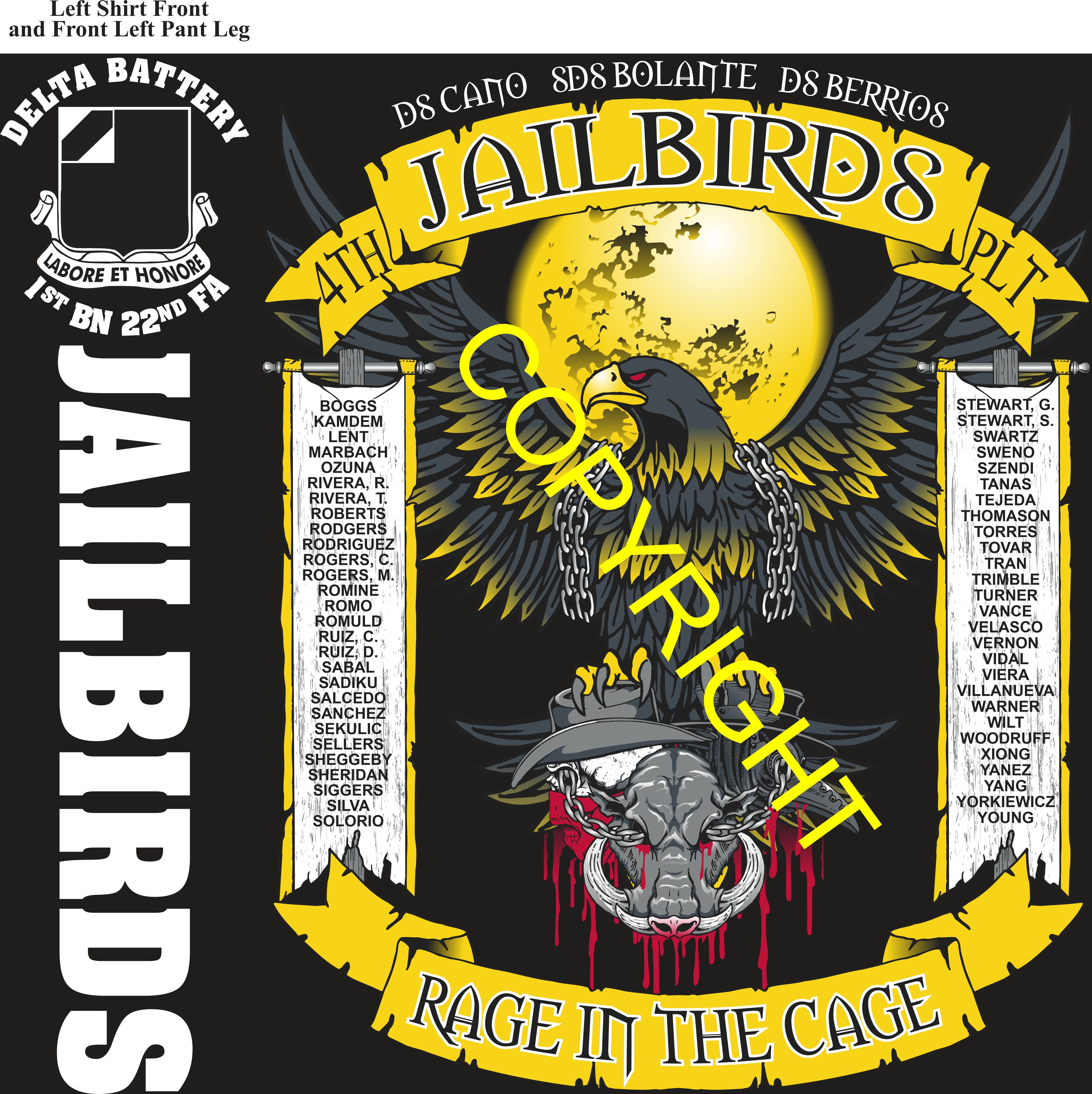 Platoon Items (direct-to-garment print) DELTA 1st 22nd JAILBIRDS 4th PLATOON SEPT 2025 GRADUATED 9-19-2025
