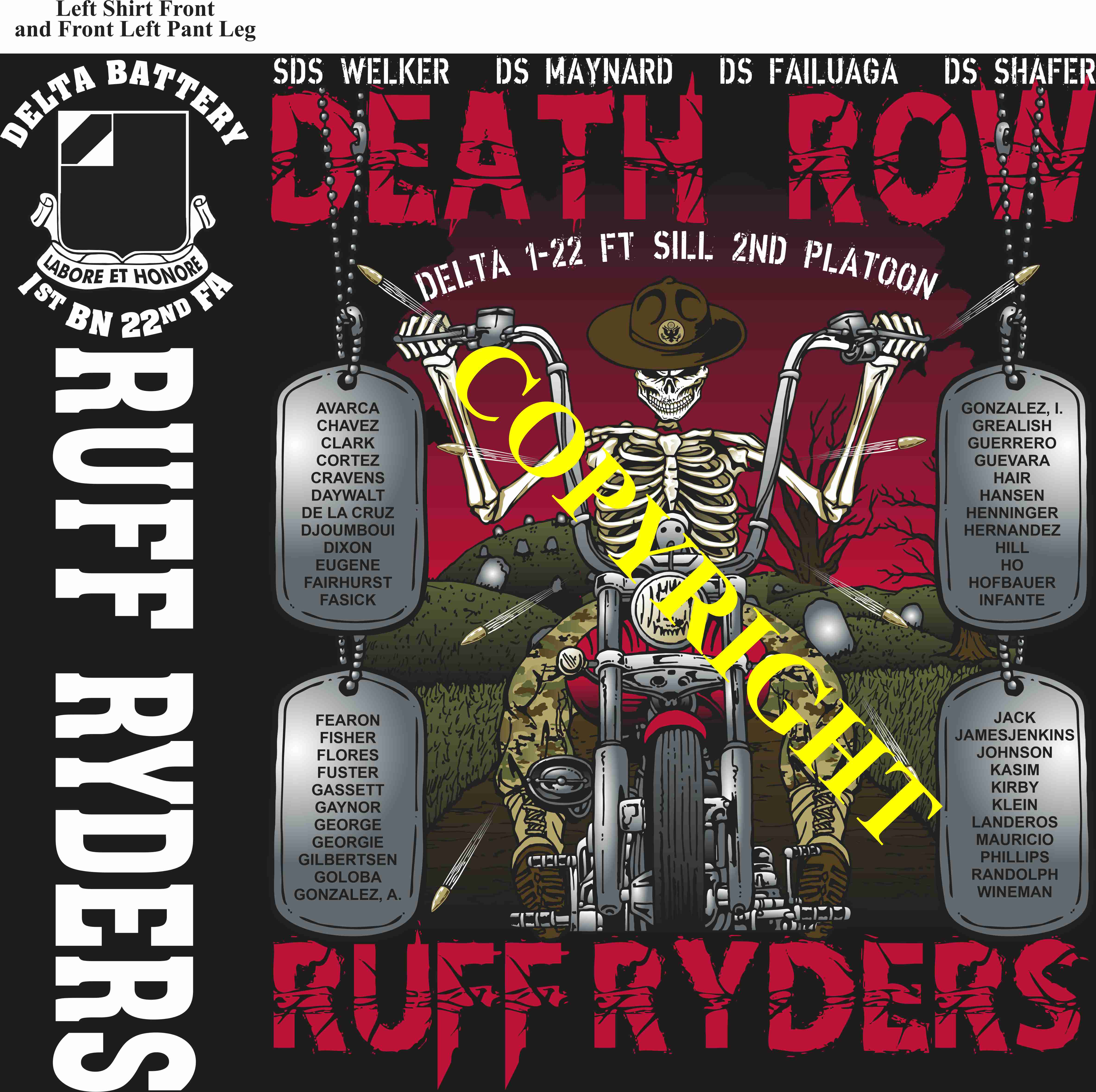 Platoon Items (direct-to-garment print) DELTA 1st 22nd RUFF RYDERS 2nd PLATOON MAR 2025 GRADUATED 3-28-2025