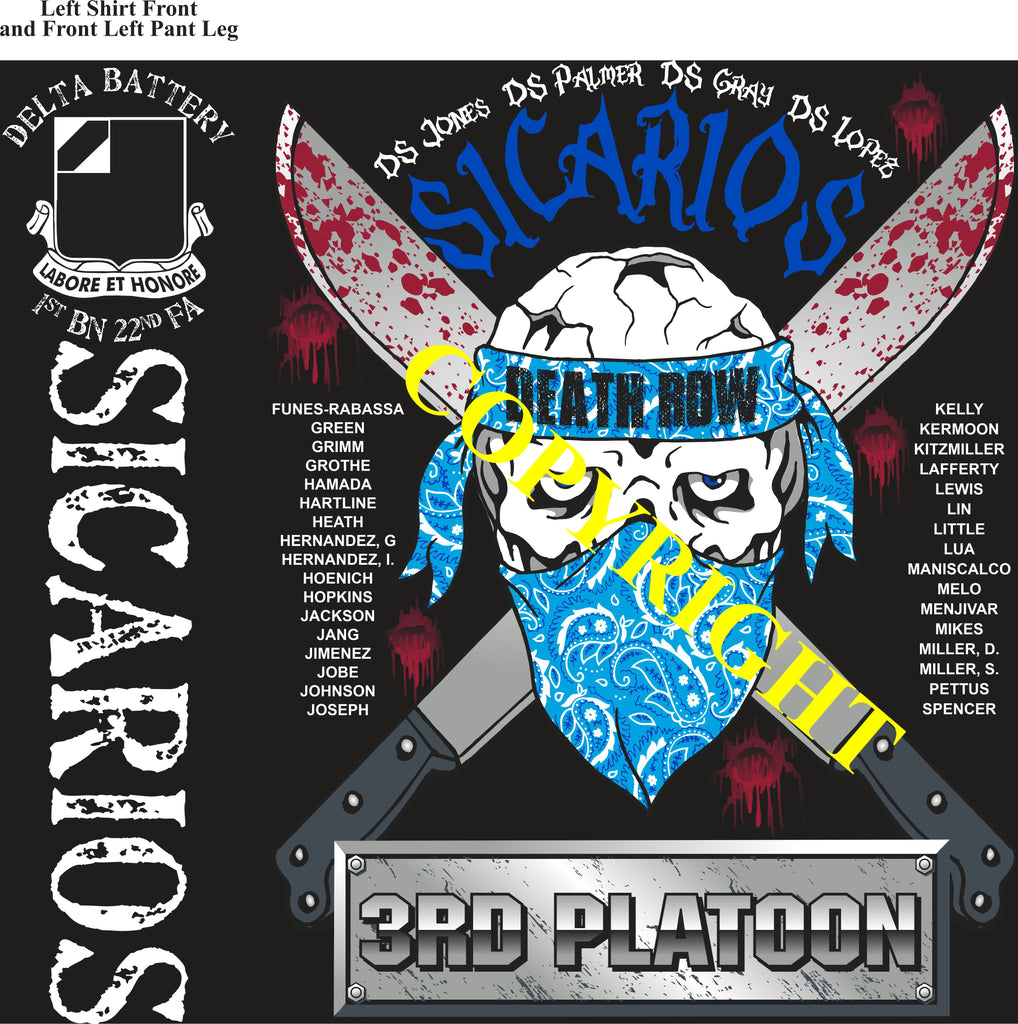 Platoon Items (2nd generation print) DELTA 1st 22nd SICARIOS 3rd PLATOON MAY 2023