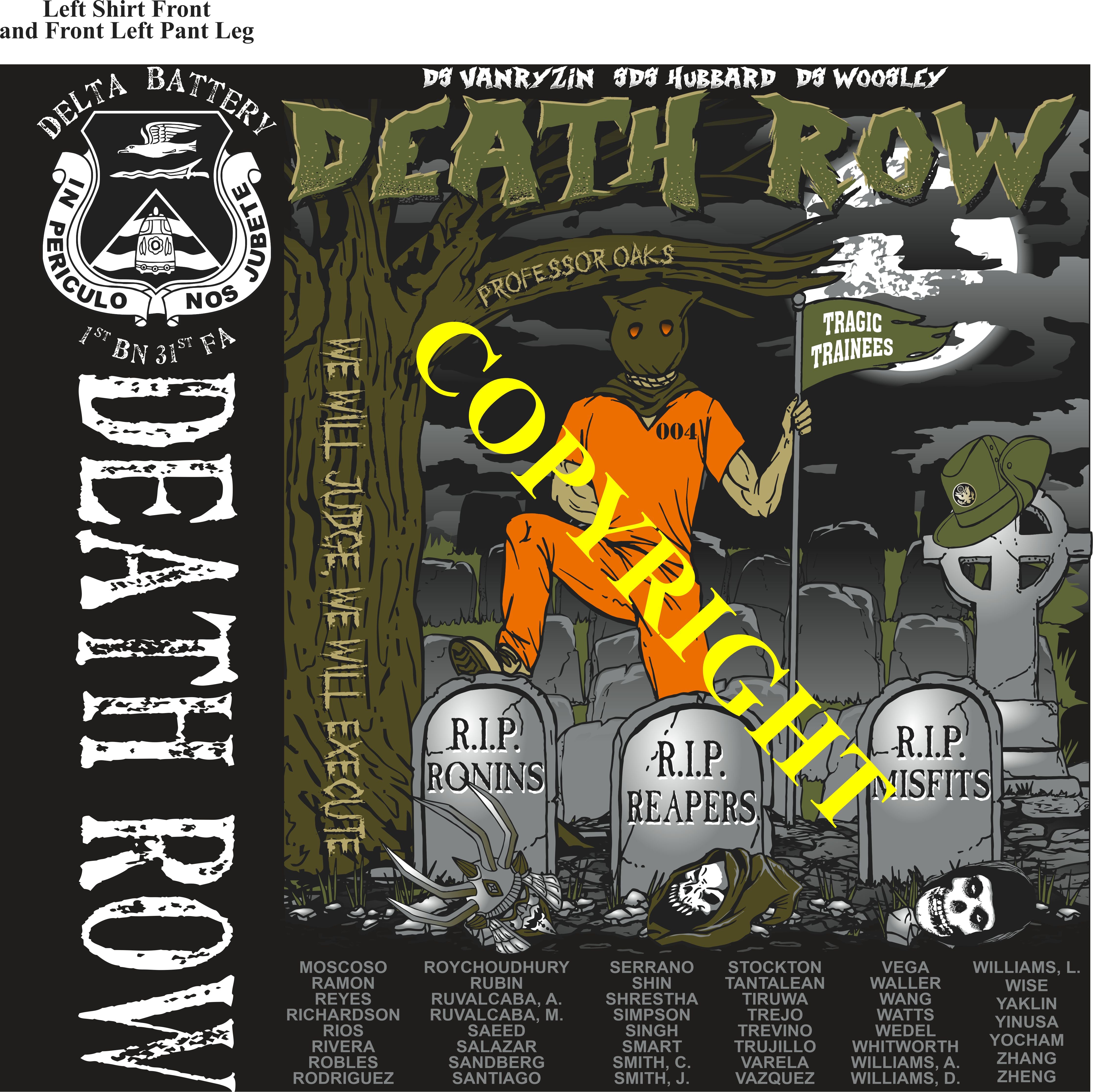 Platoon Items (2nd generation print) DELTA 1st 31st DEATH ROW 4th PLATOON OCT 2023