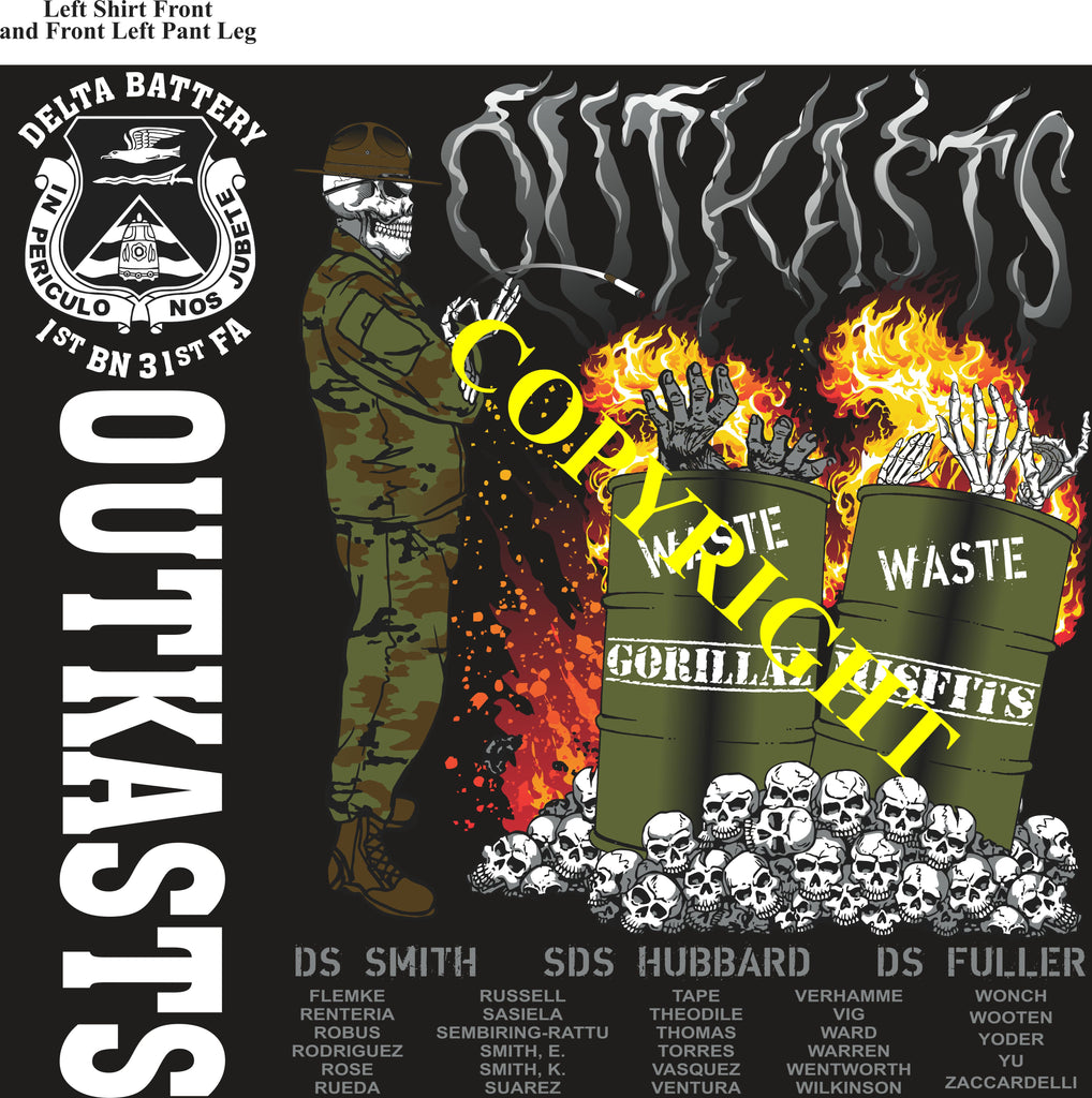 Platoon Items (direct-to-garment print) DELTA 1st 31st OUTKASTS 4th PLATOON MAY 2024