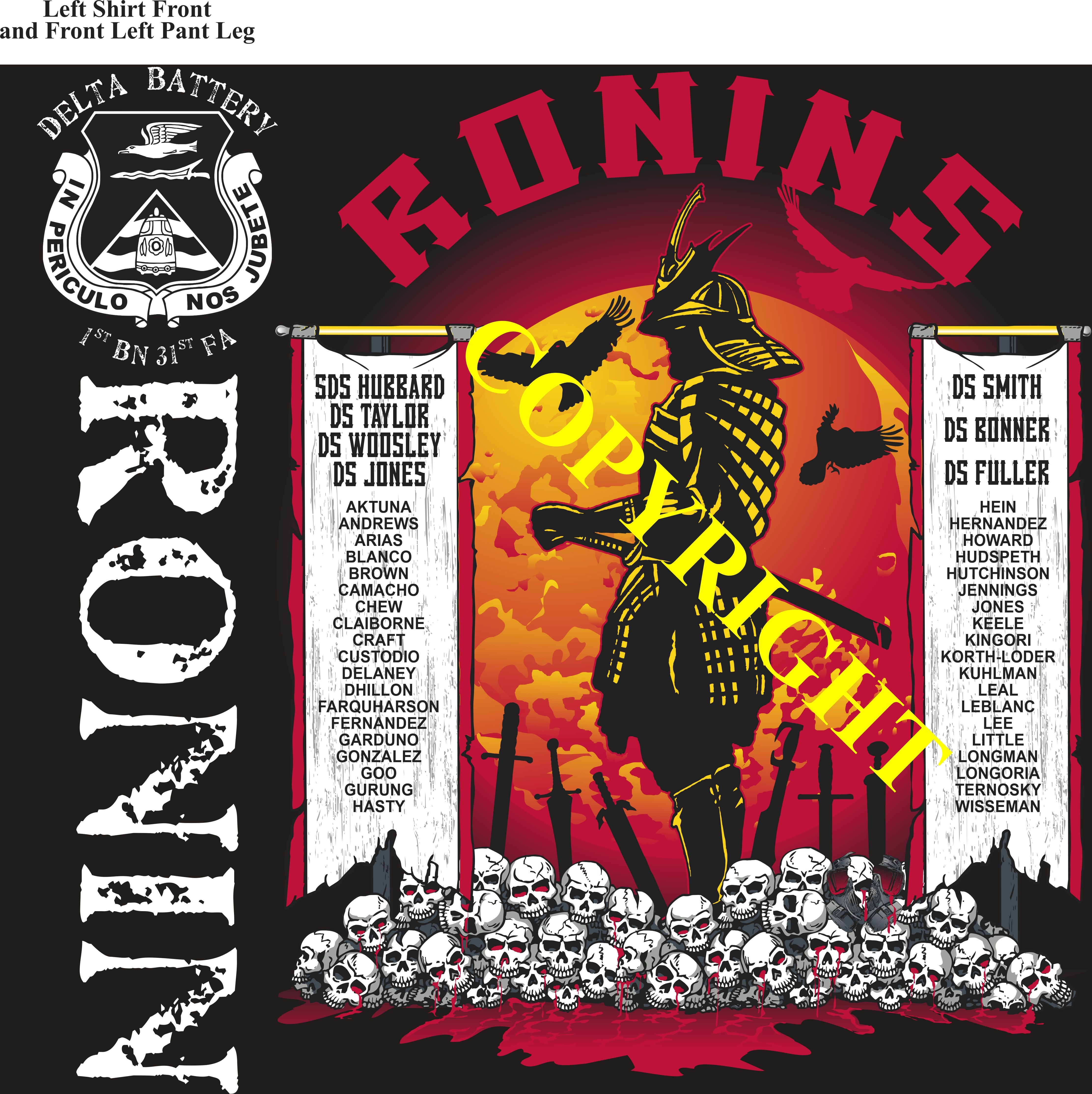 Platoon Items (2nd generation print) DELTA 1st 31st RONINS 1st PLATOON FEB 2024