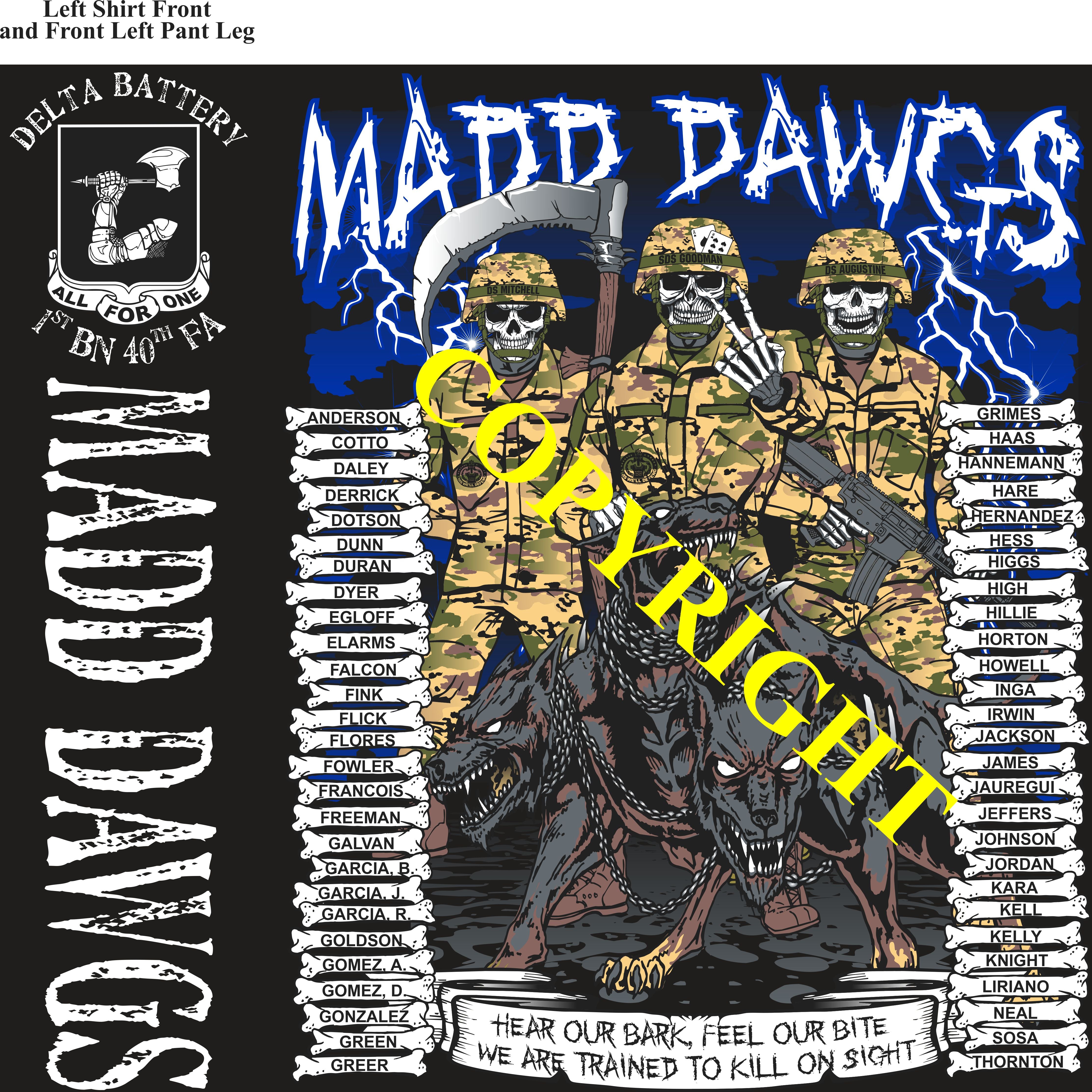 Platoon Items (2nd generation print) DELTA 1st 40th MADDAWGS 2nd PLATOON OCT 2023