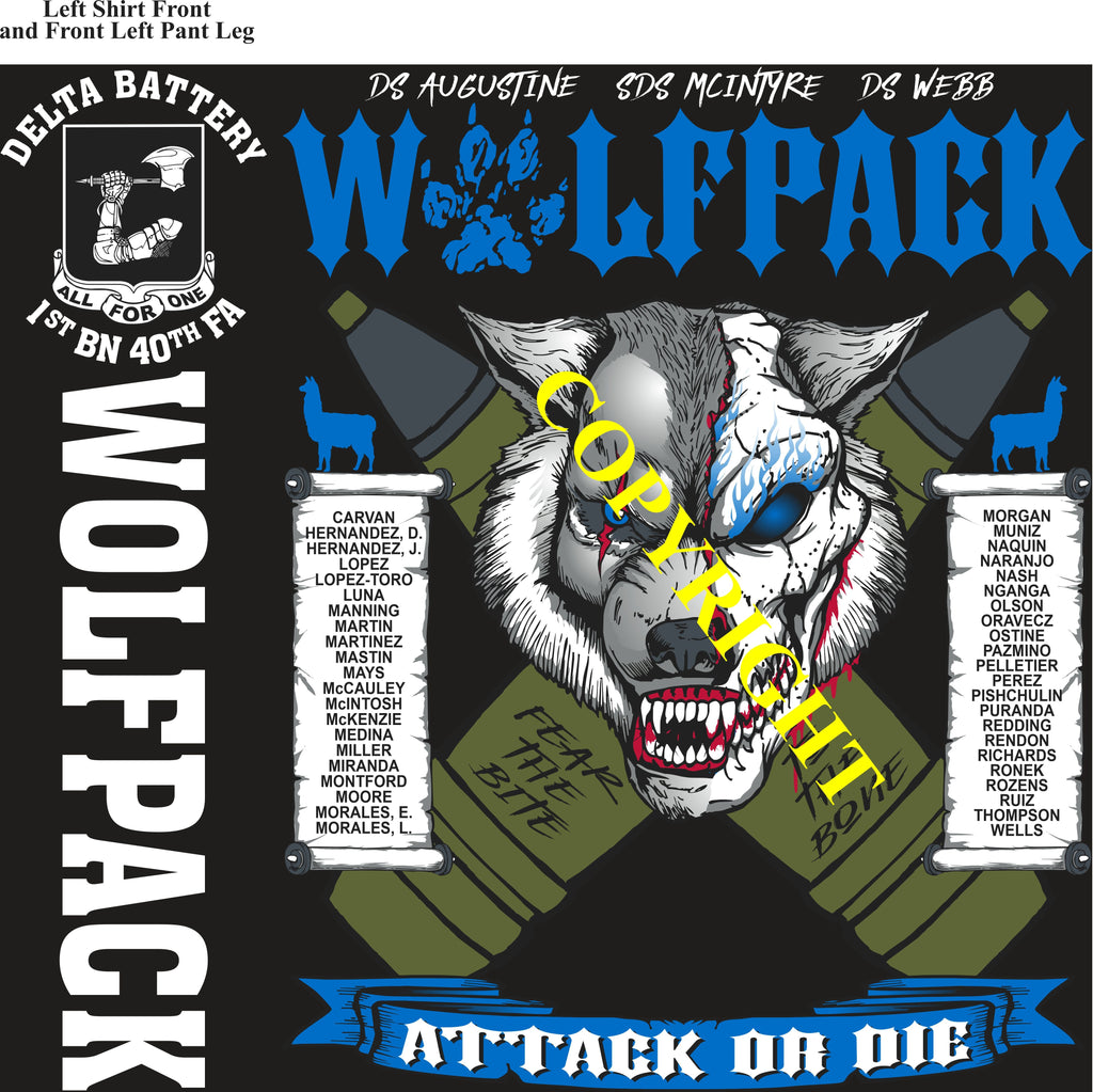 Platoon Items (2nd generation print) DELTA 1st 40th WOLFPACK 3rd PLATOON APR 2024