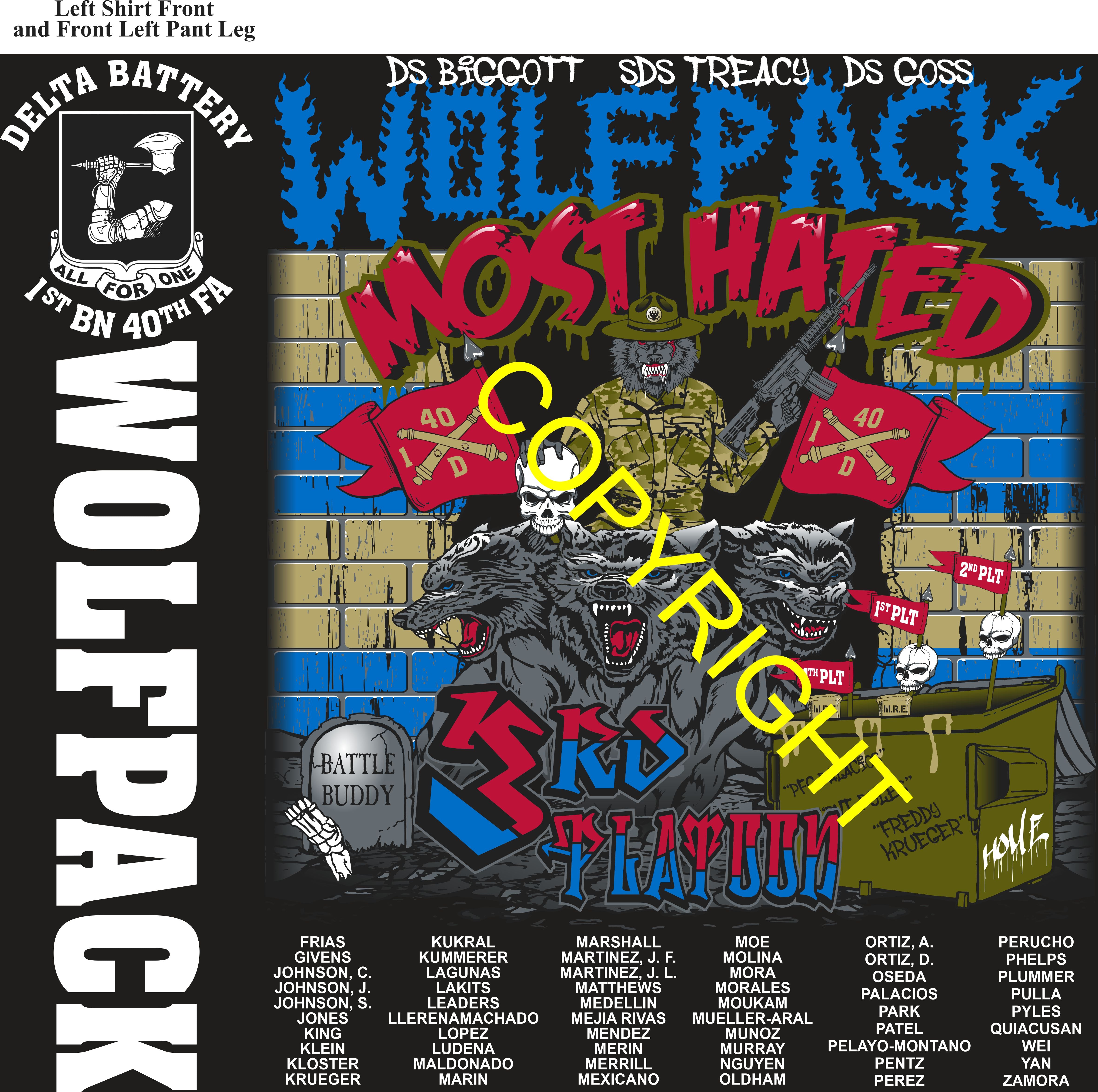 Platoon Items (direct-to-garment print) DELTA 1st 40th WOLFPACK 3rd PLATOON OCT 2025 GRADUATED 10-10-2025