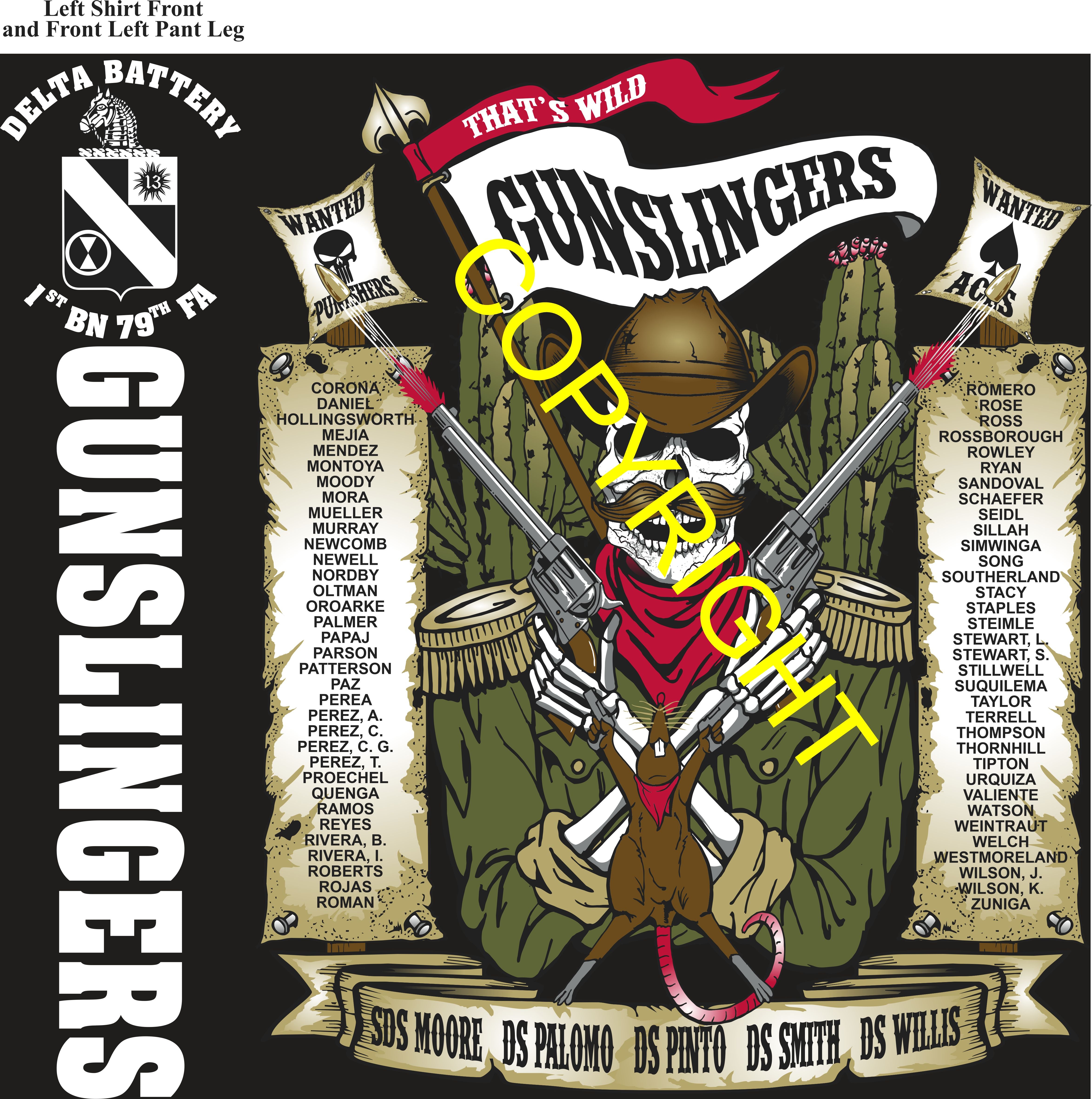 Platoon Items (direct-to-garment print) DELTA 1st 79th GINSLINGERS 3rd PLATOON OCT 2025 GRADUATED 10-17-2025