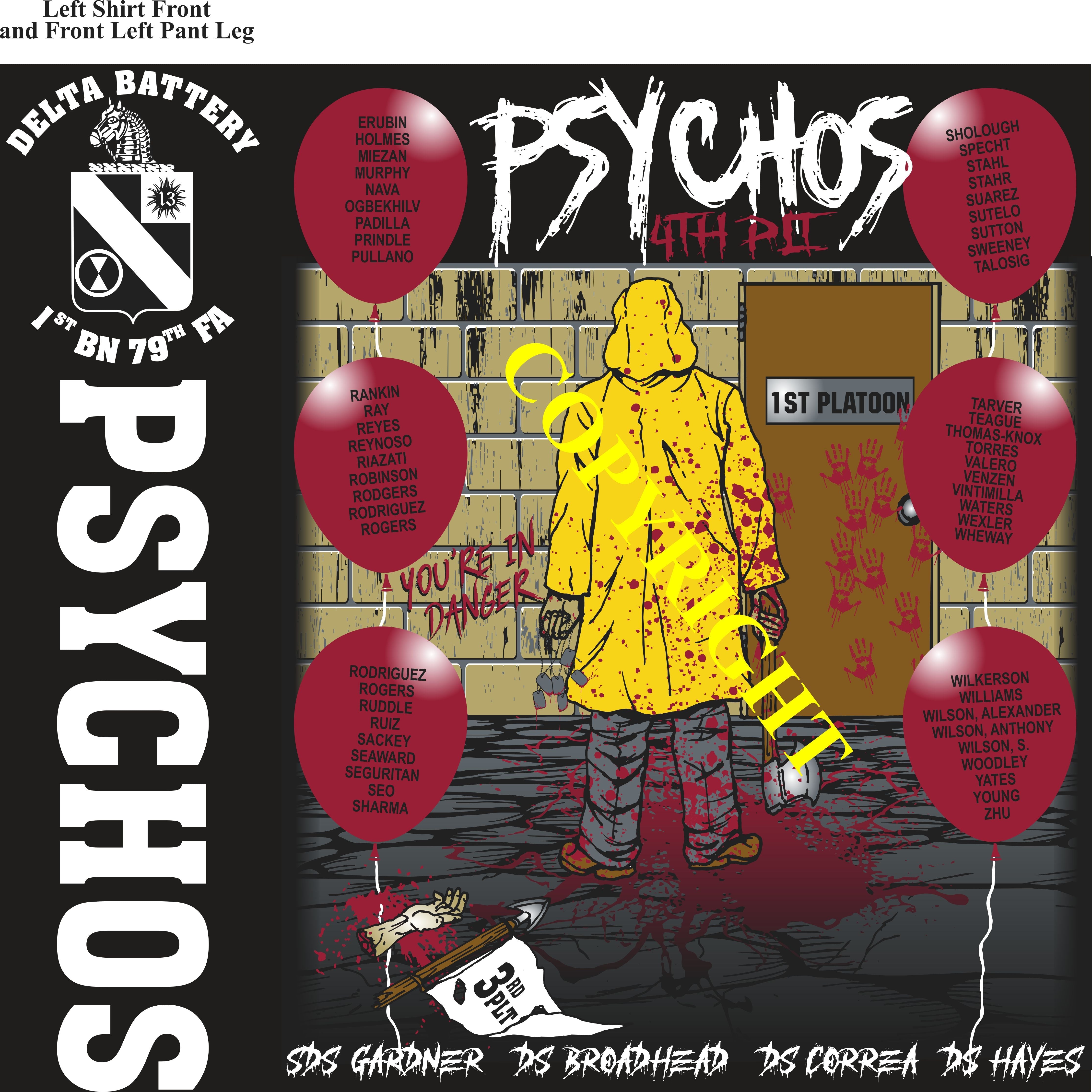 Platoon Items (2nd generation print) DELTA 1st 79th PSYCHOS 4th PLATOON APR 2024