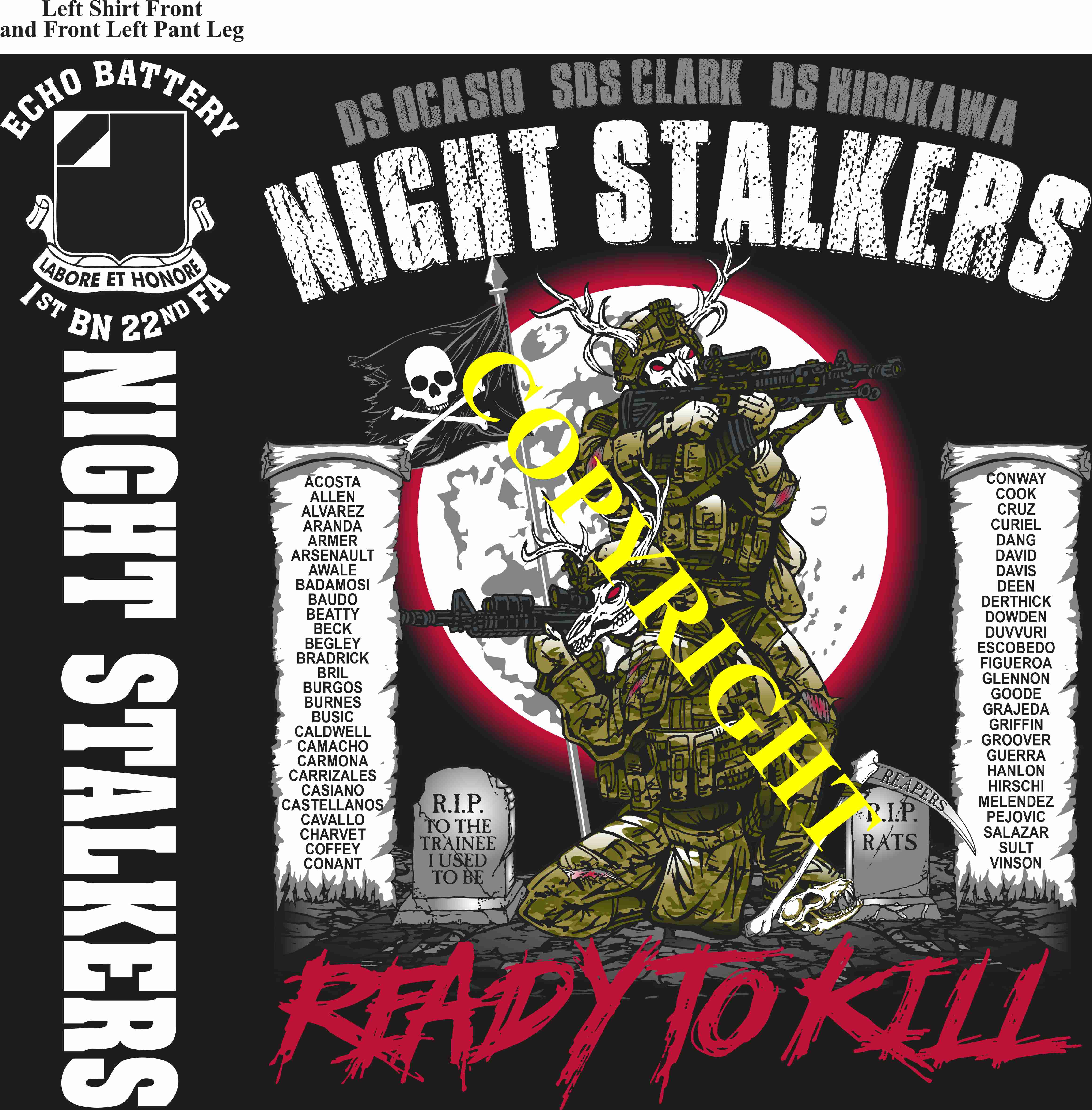 Platoon Items (direct-to-garment print) ECHO 1st 22nd NIGHTSTALKERS 1st PLATOON MAR 2025 3-21-2025