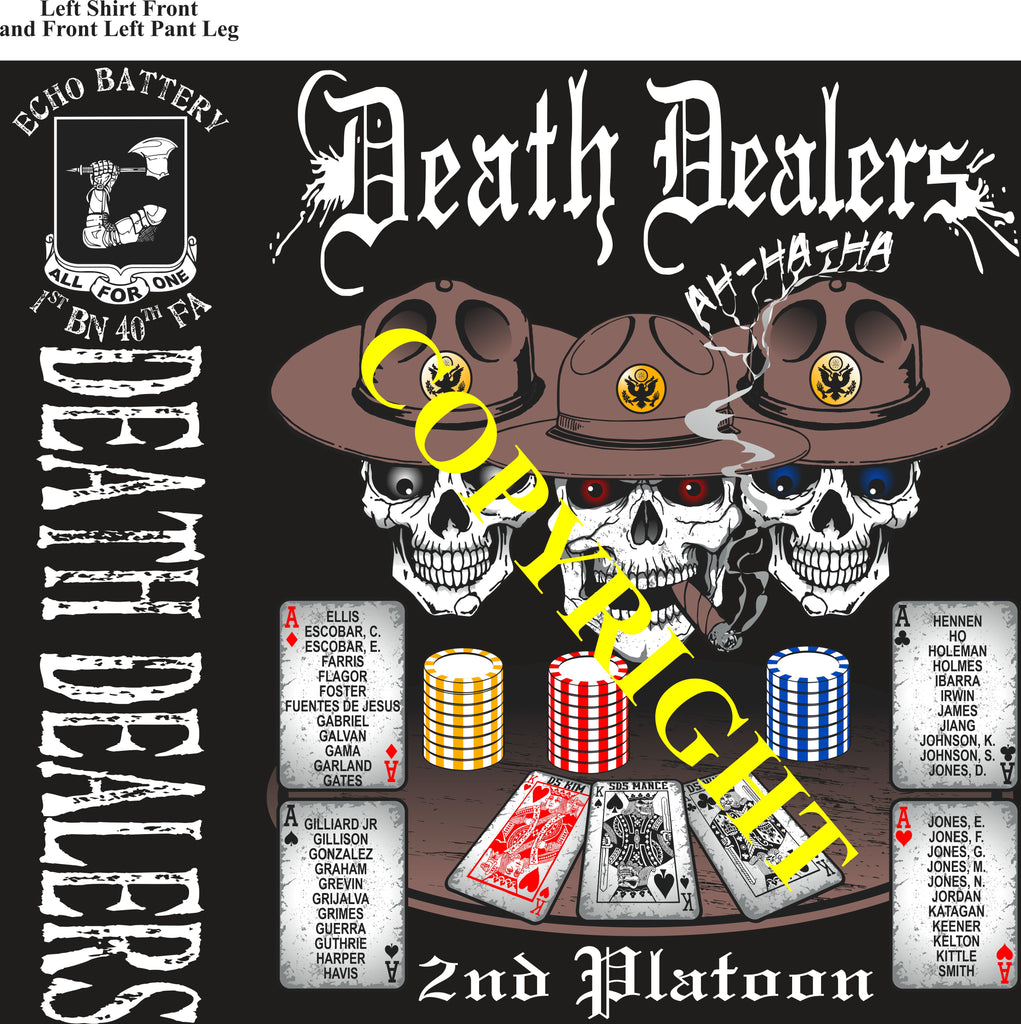 Platoon Items (2nd generation print) ECHO 1st 40th DEATH DEALERS 2nd PLATOON AUG 2023