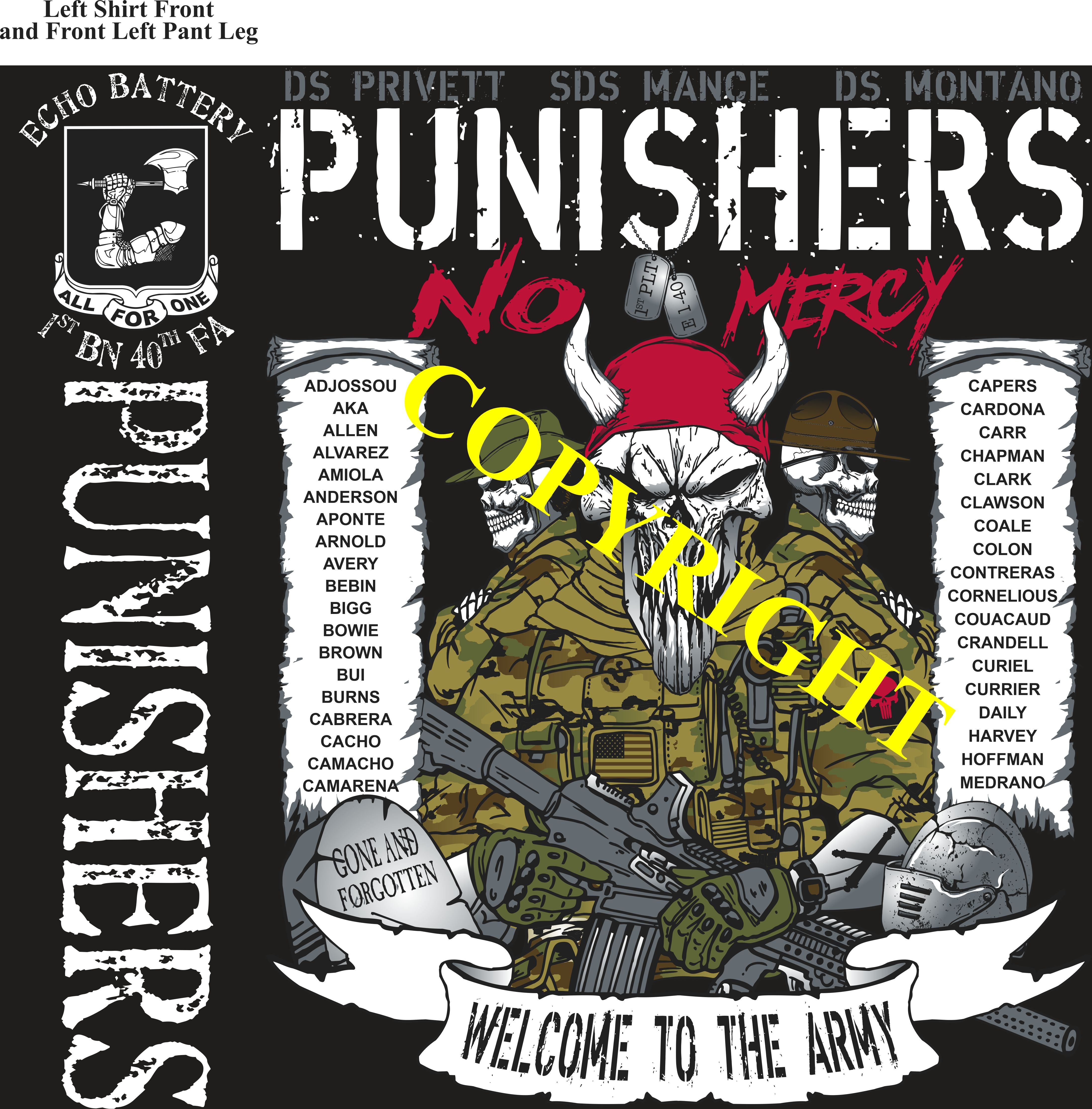 Platoon Items (2nd generation print) ECHO 1st 40th PUNISHERS 1st PLATOON NOV 2023