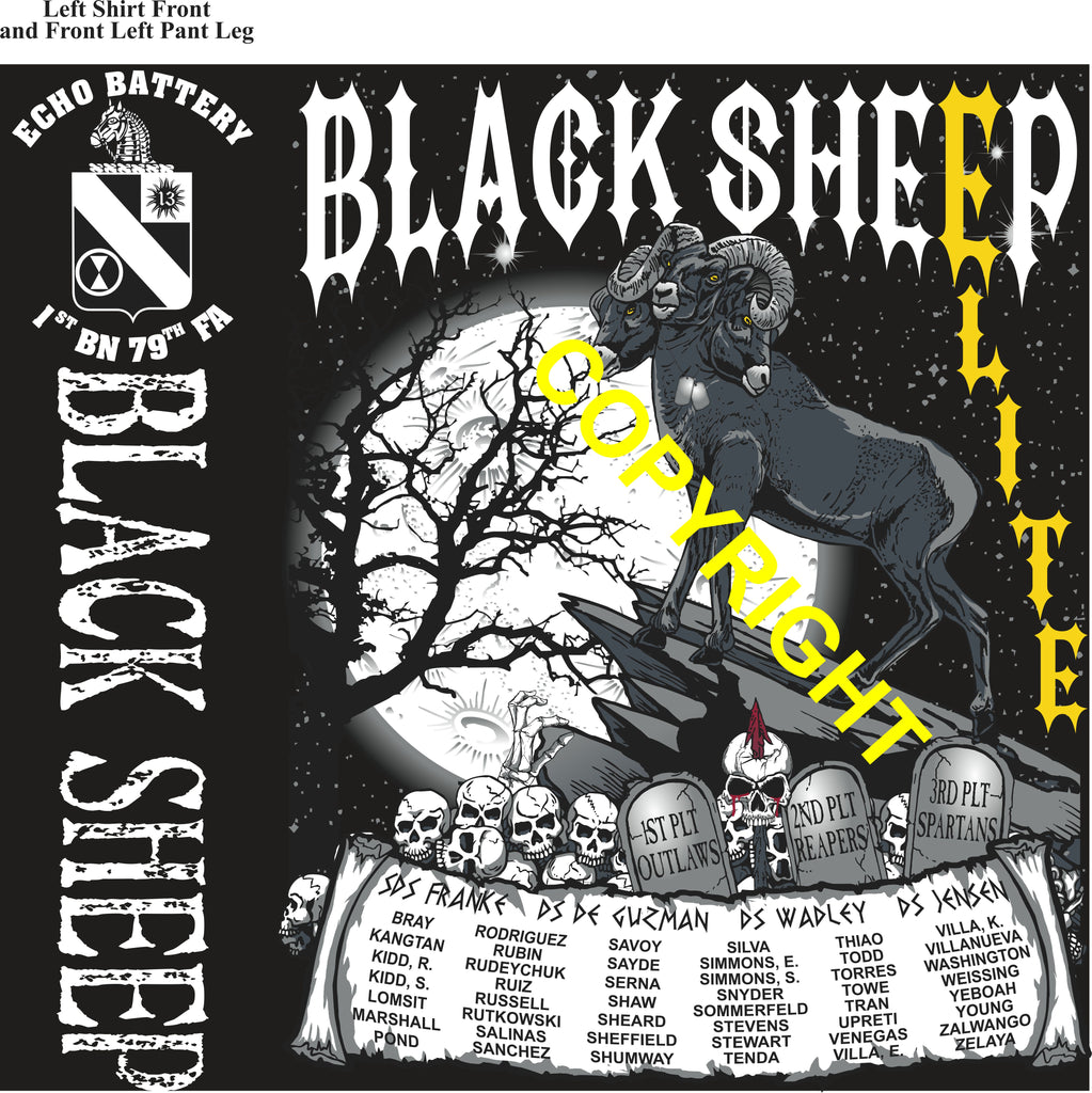Platoon Items (2nd generation print) ECHO 1st 79th BLACK SHEEP 4th PLATOON FEB 2024