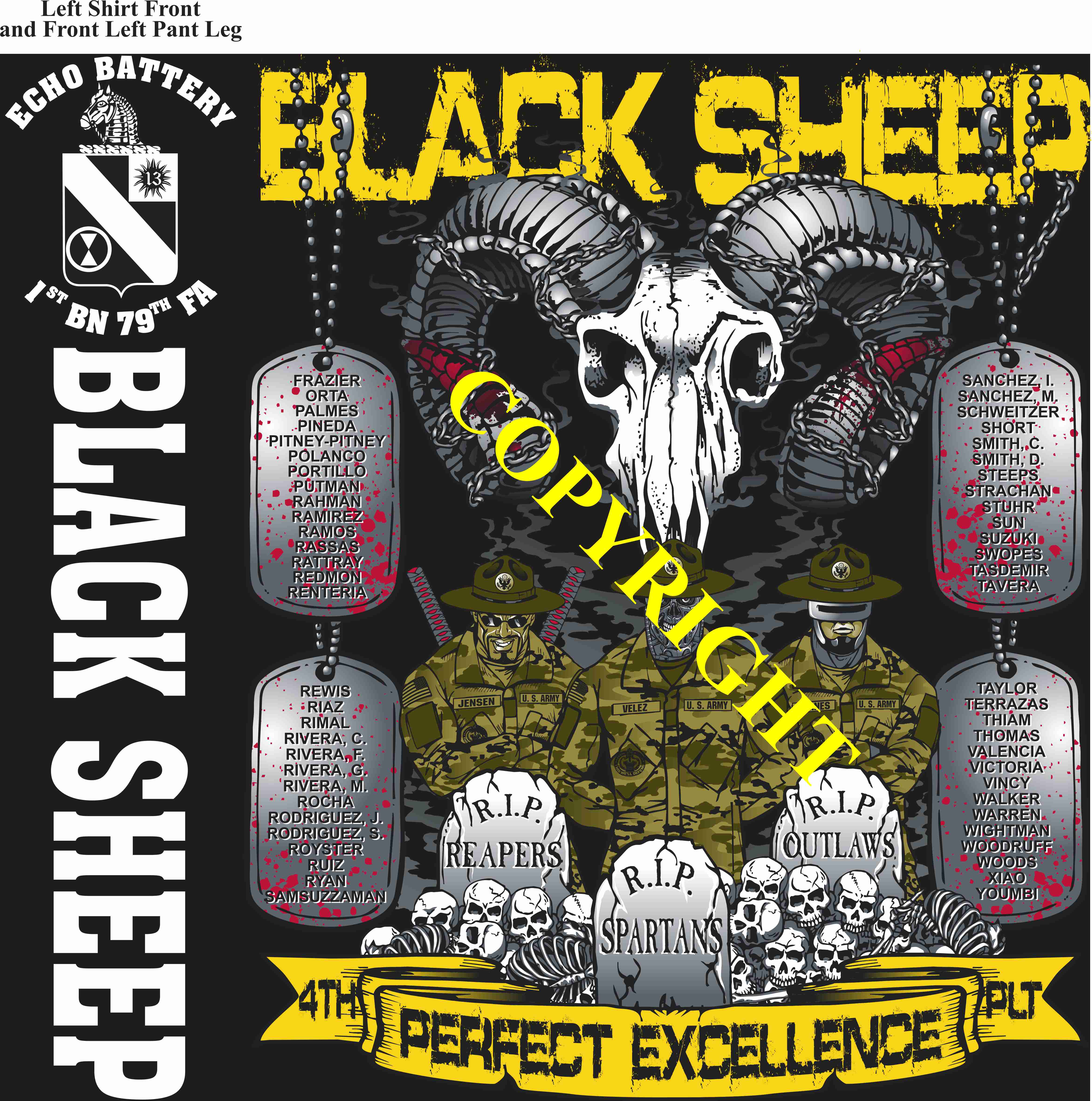 Platoon Items (direct-to-garment print) ECHO 1st 79th BLACK SHEEP 4th PLATOON MAR 2025 GRADUATED 3-14-2025