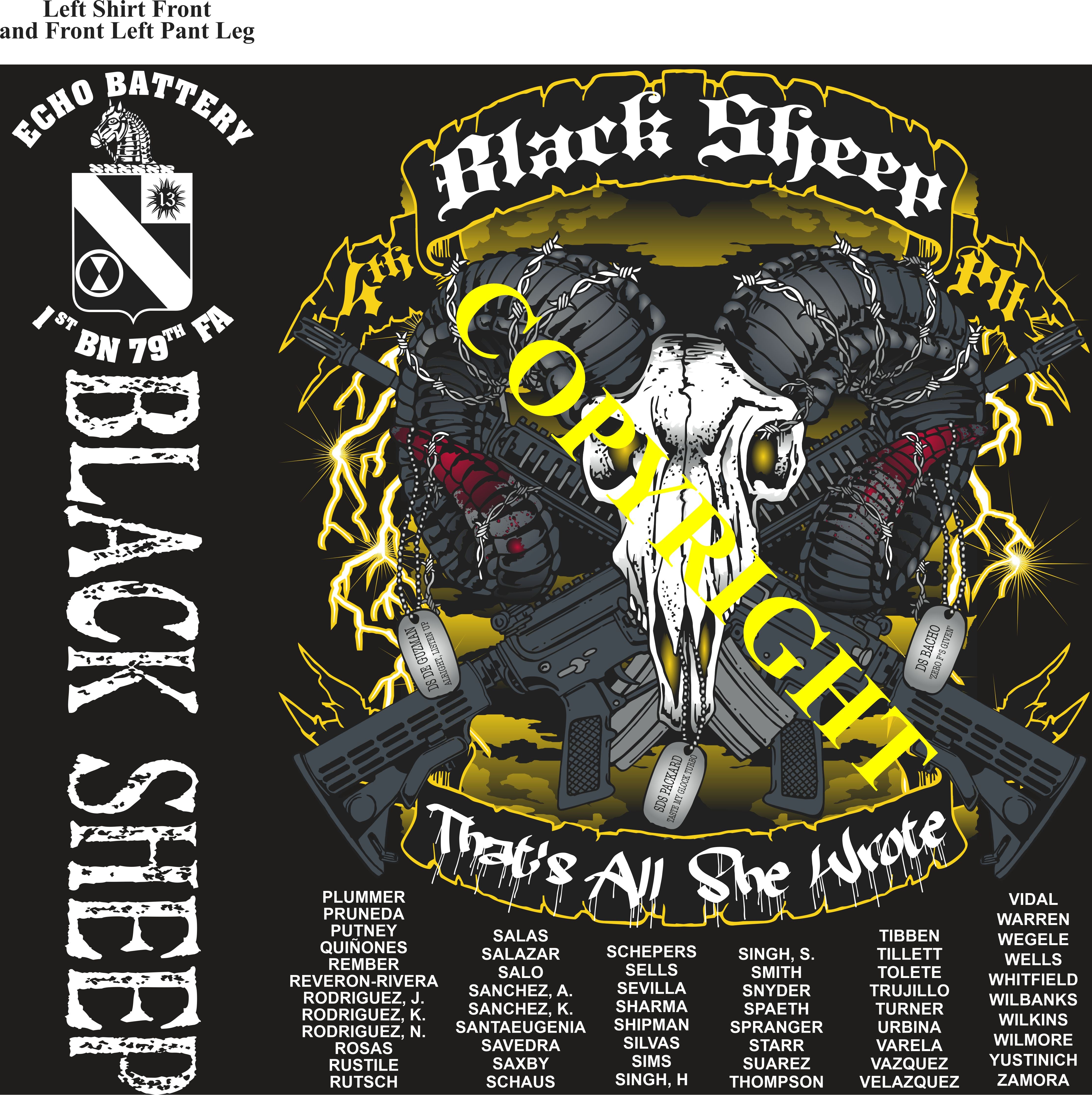 Platoon Items (2nd generation print) ECHO 1st 79th BLACK SHEEP 4th Platoon SEPT 2023