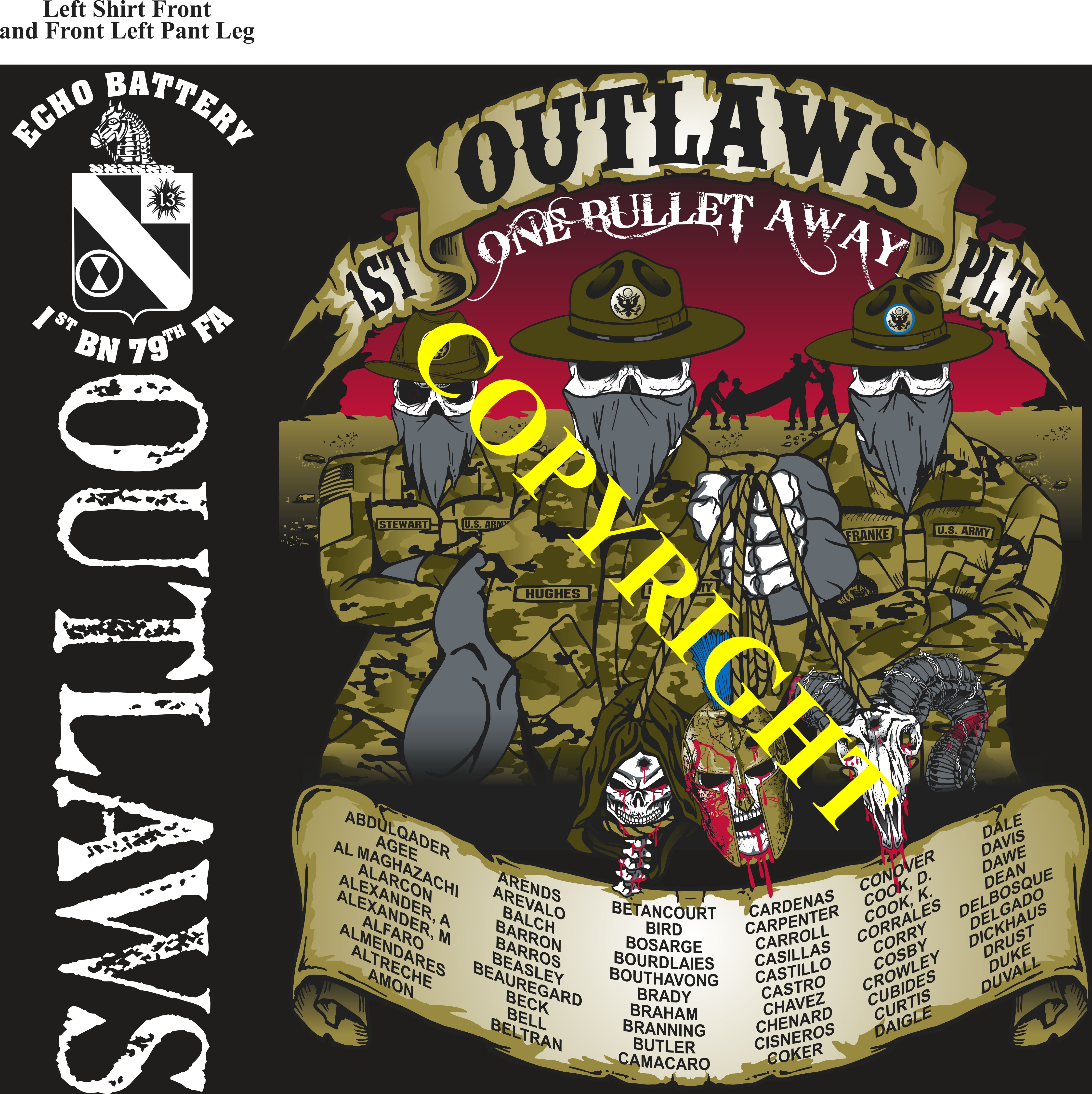 Platoon Items (2nd generation print) ECHO 1st 79th OUTLAWS 1st Platoon SEPT 2023
