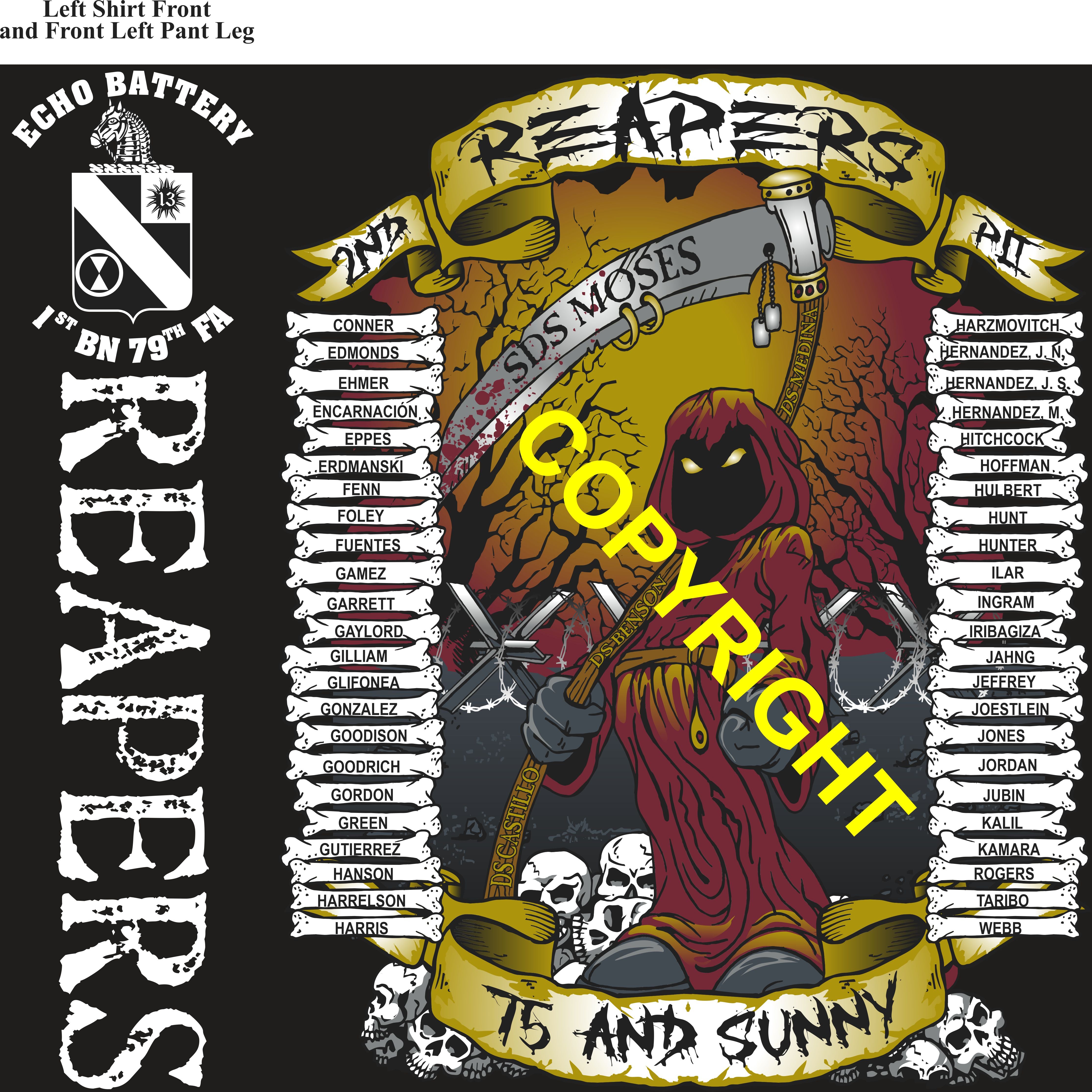 Platoon Items (2nd generation print) ECHO 1st 79th REAPERS 2nd PLATOON FEB 2024