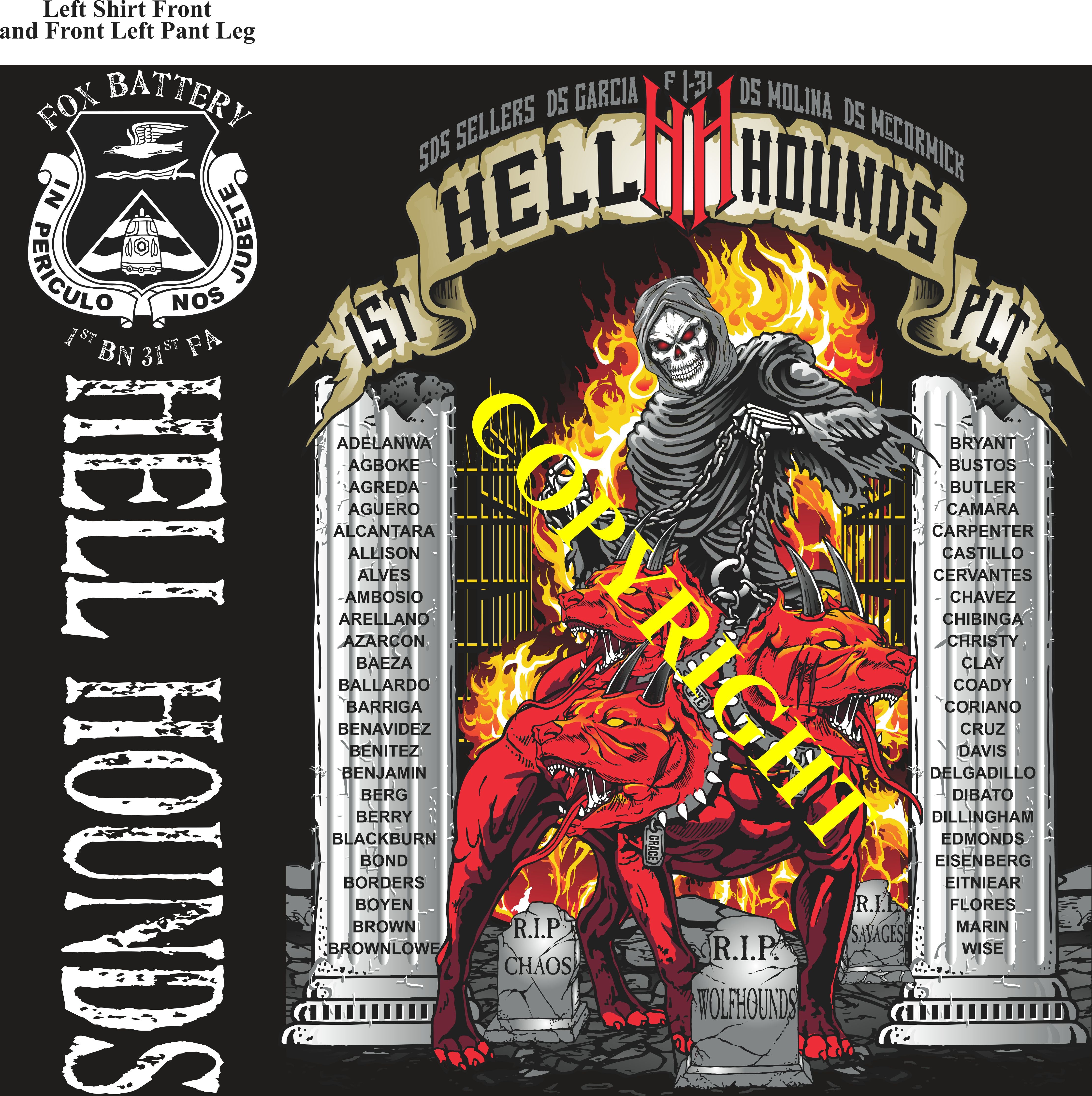 Platoon Items (2nd generation print) FOXTROT 1st 31st HELLHOUNDS 1st PLATOON MAR 2024