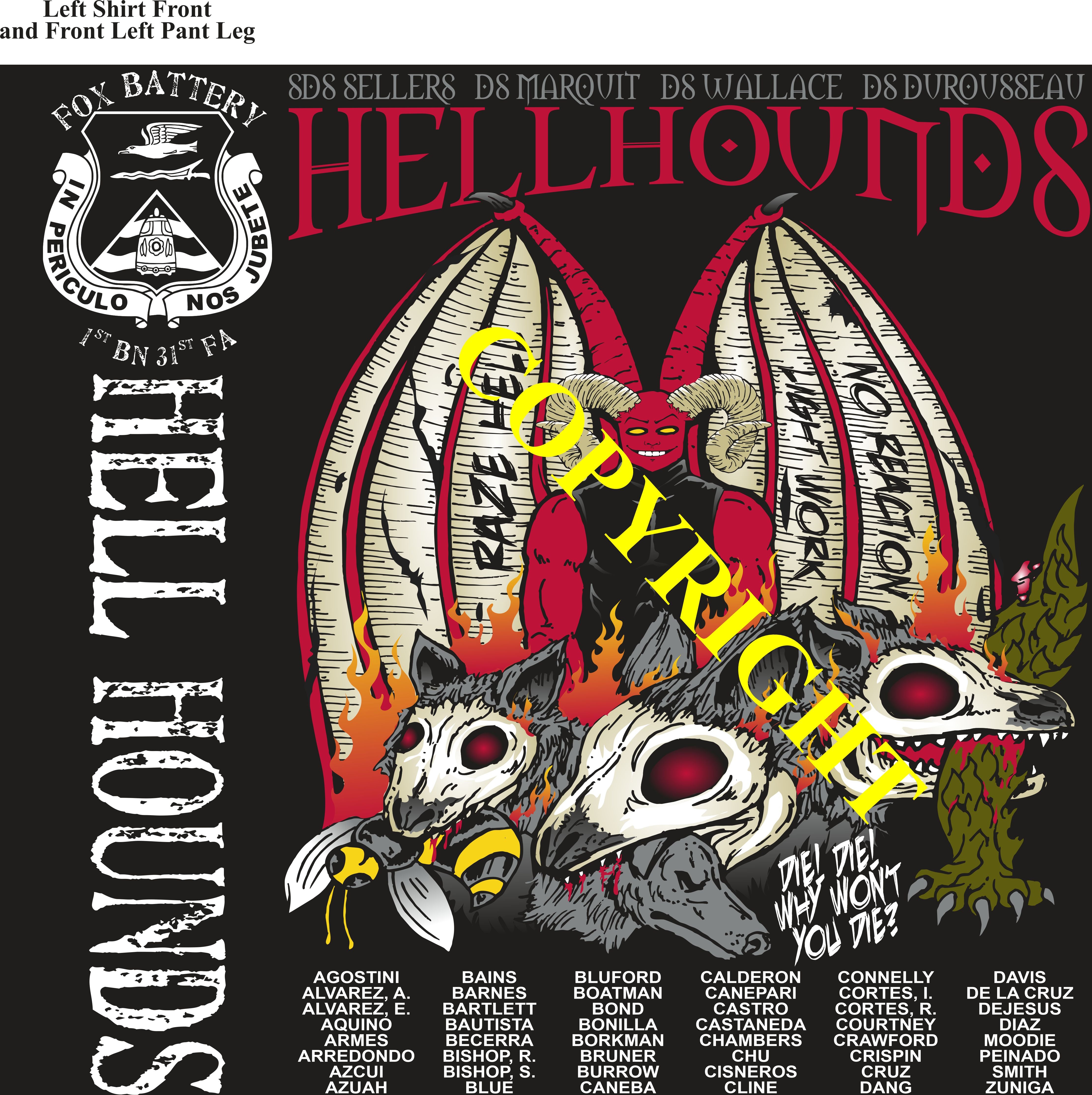 Platoon Items (2nd generation print) FOX 1st 31st HELLHOUNDS 1st PLATOON SEPT 2023