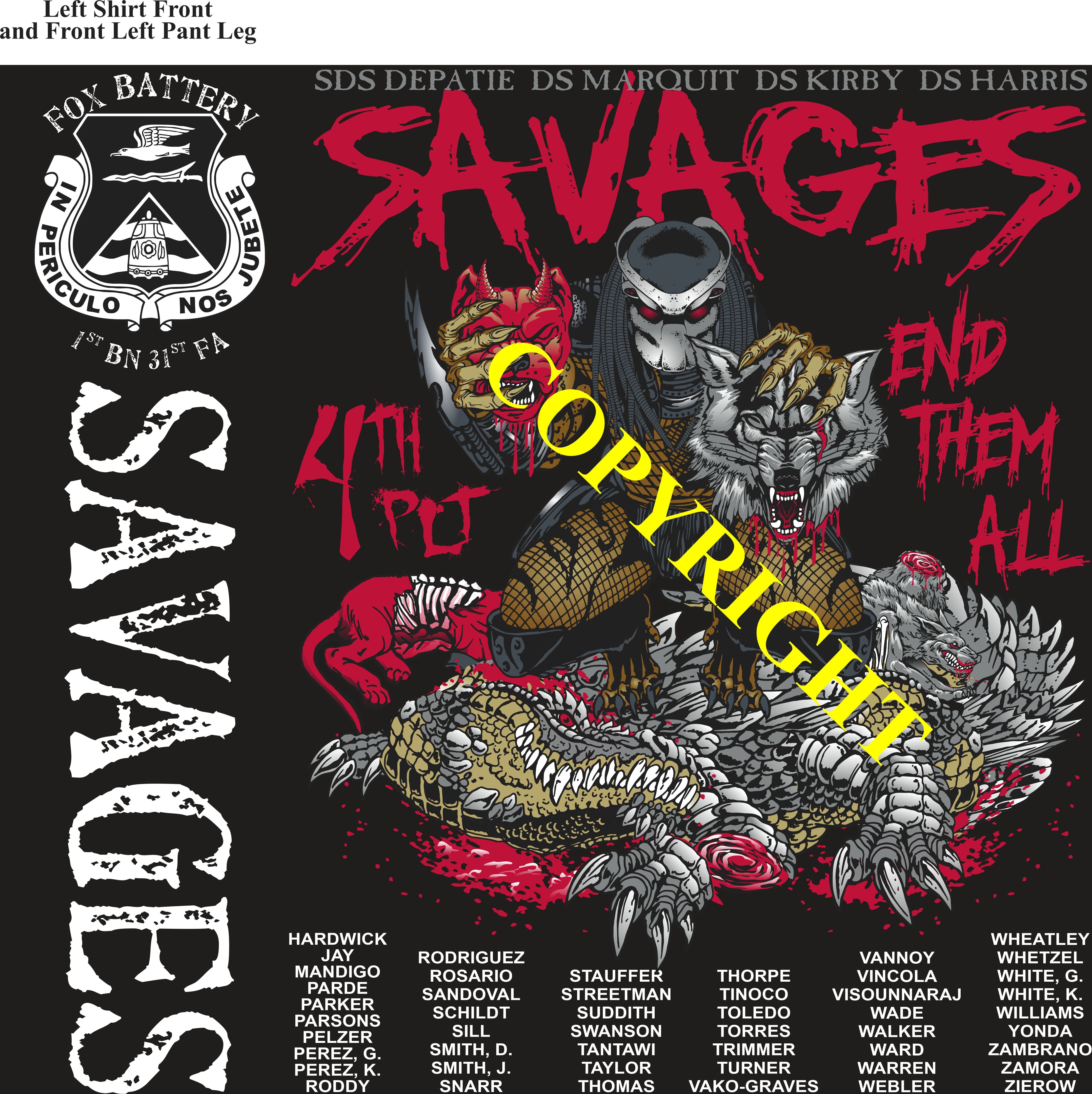 Platoon Items (2nd generation print) FOXTROT 1st 31st SAVAGES 4th PLATOON MAR 2024