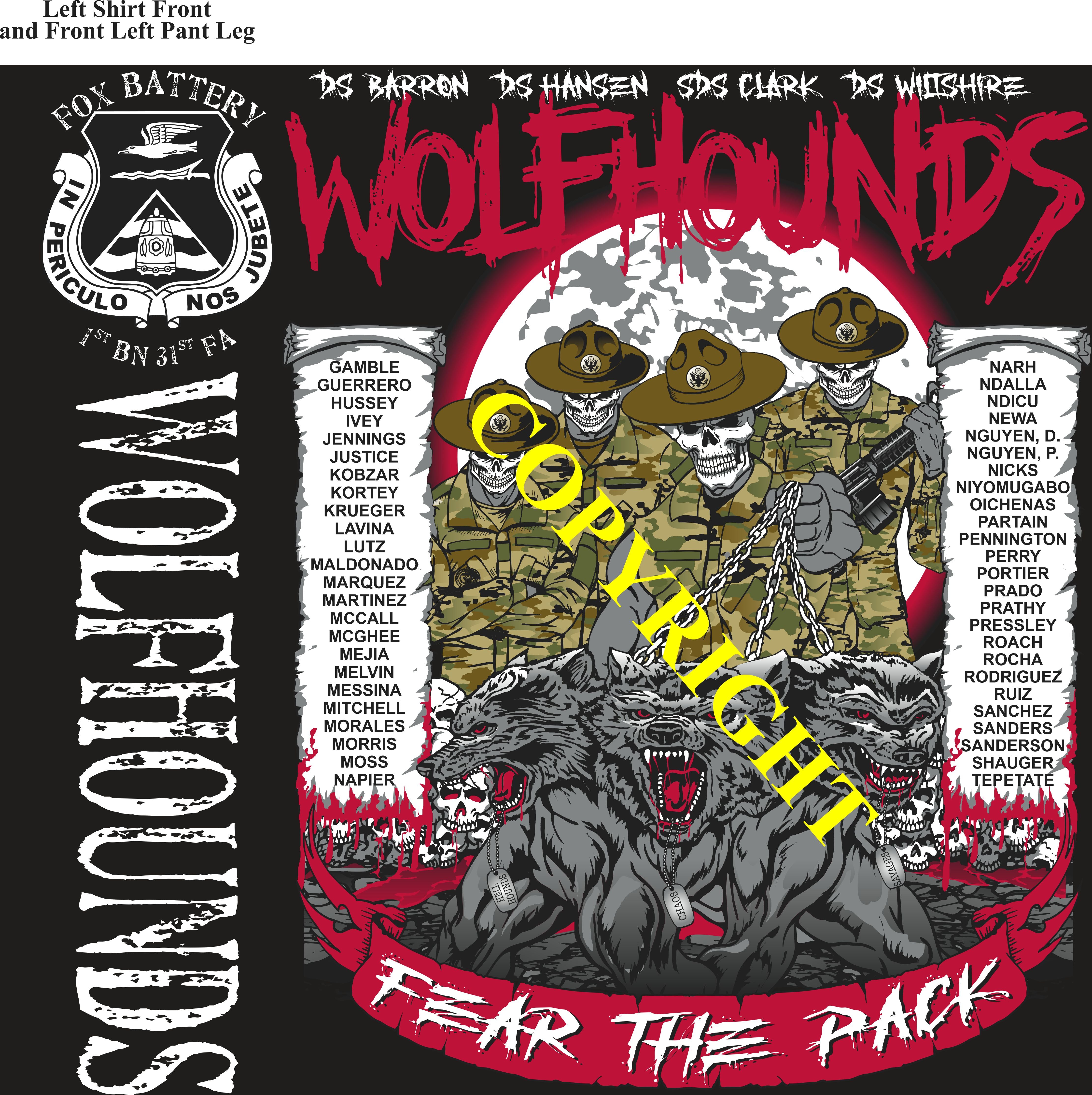 Platoon Items (2nd generation print) FOXTROT 1st 31st WOLFHOUNDS 3rd PLATOON MAR 2024