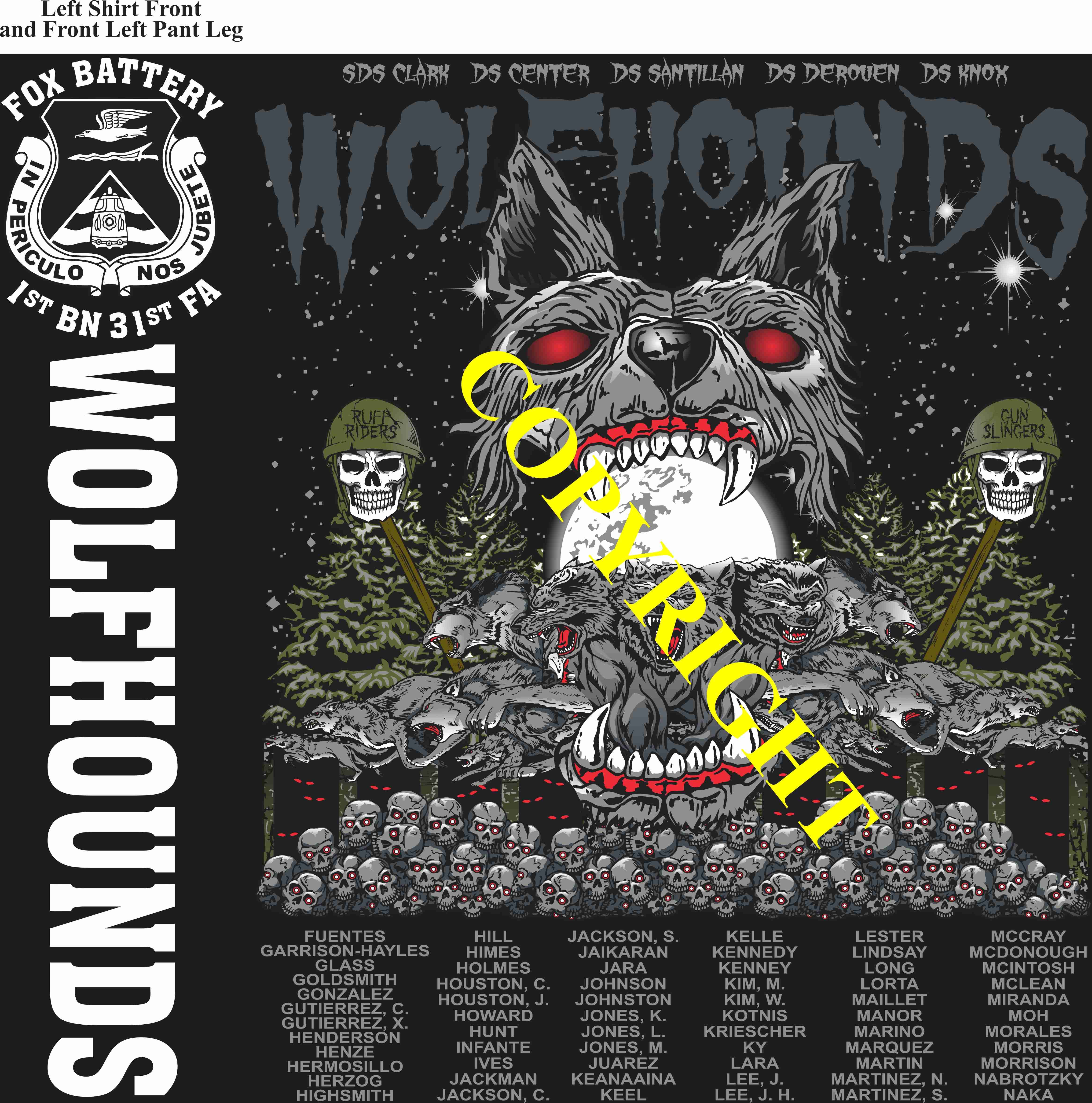 Platoon Items (direct-to-garment print) FOX 1st 31st WOLFHOUNDS 3rd PLATOON MAR 2025 GRADUATED 3-20-2025