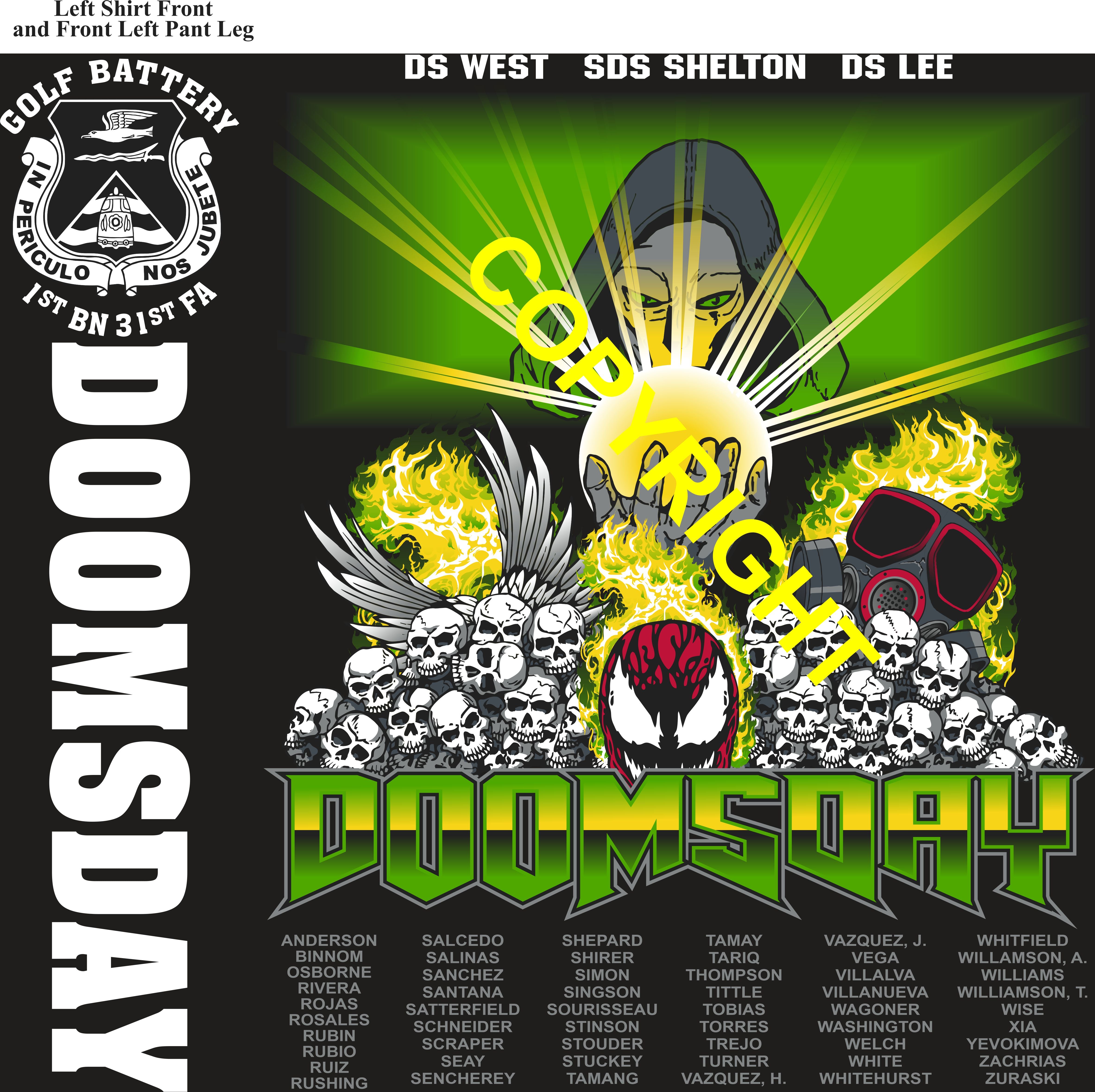 Platoon Items (direct-to-garment print) GOLF 1st 31st DOOMS DAY 4th PLATOON OCT 2025 GRADUATED 10-24-2025