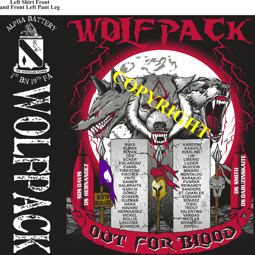 Platoon Shirts (2nd generation print) ALPHA 1st 19th WOLFPACK AUG 2021