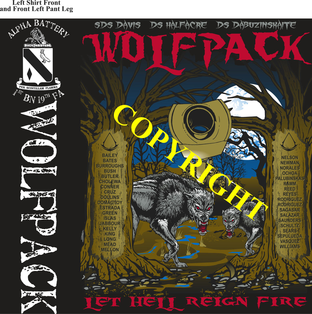 Platoon Items (2nd generation print) ALPHA 1st 19th WOLFPACK AUG 2022