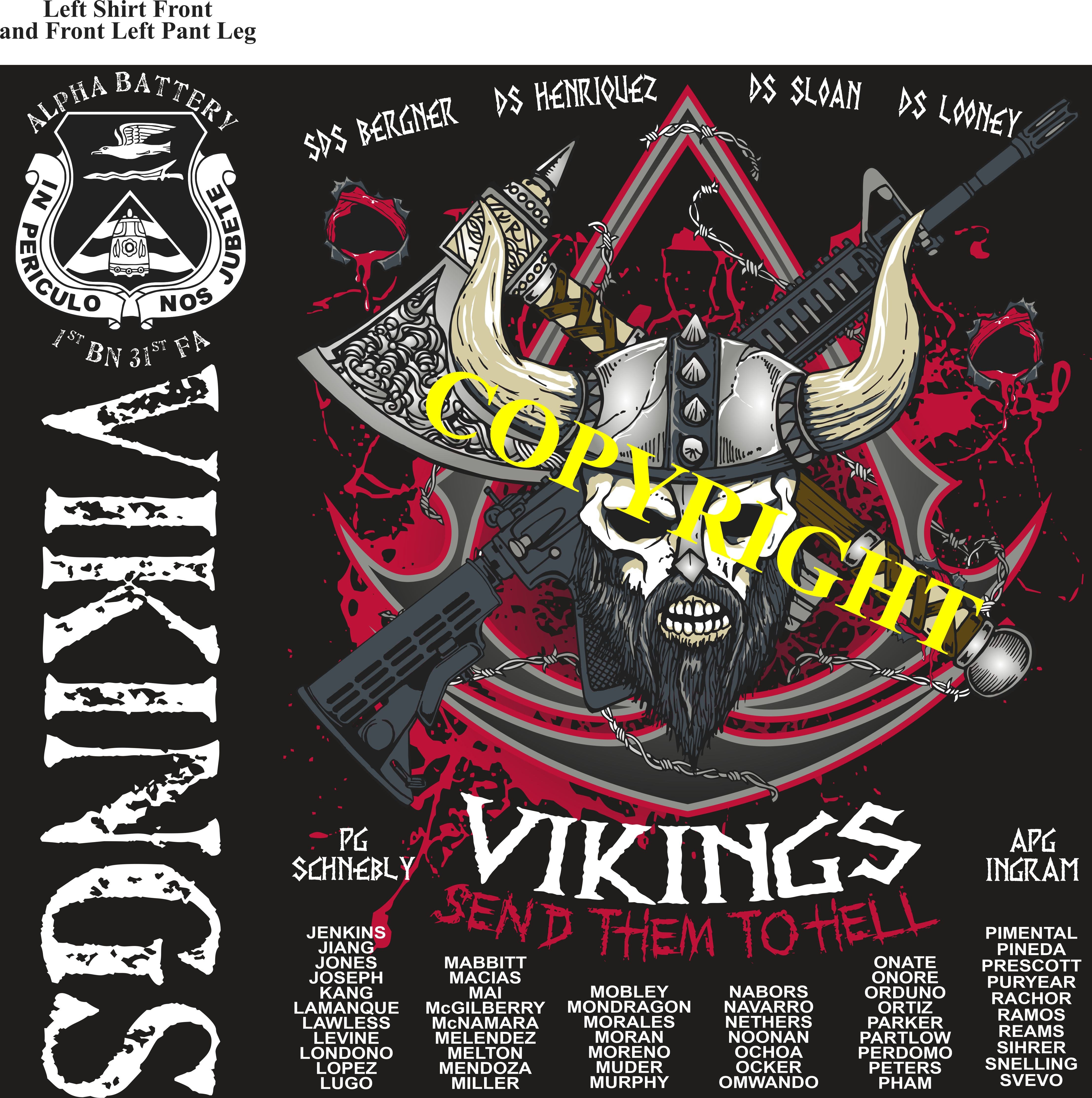 Platoon Shirts (2nd generation print) ALPHA 1st 31st VIKINGS NOV 2020